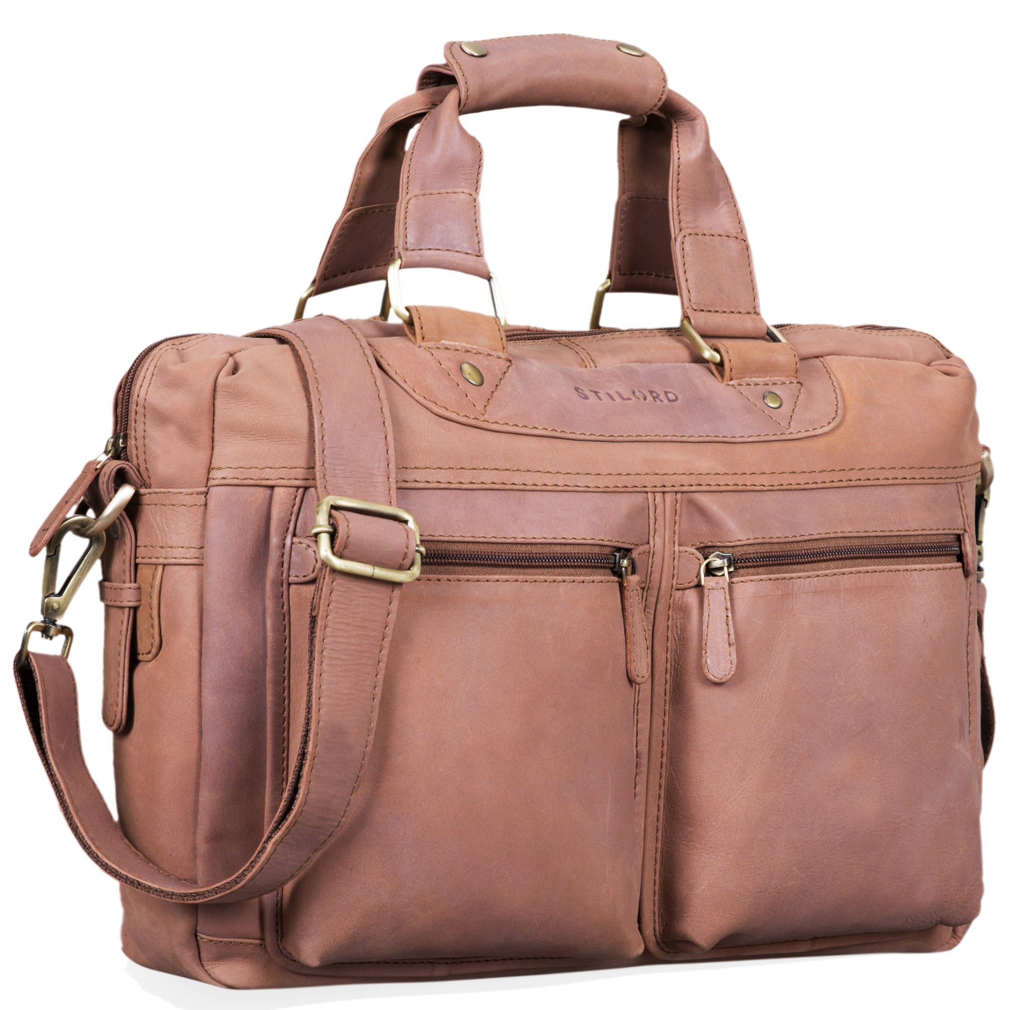 Business Ledertasche cognac