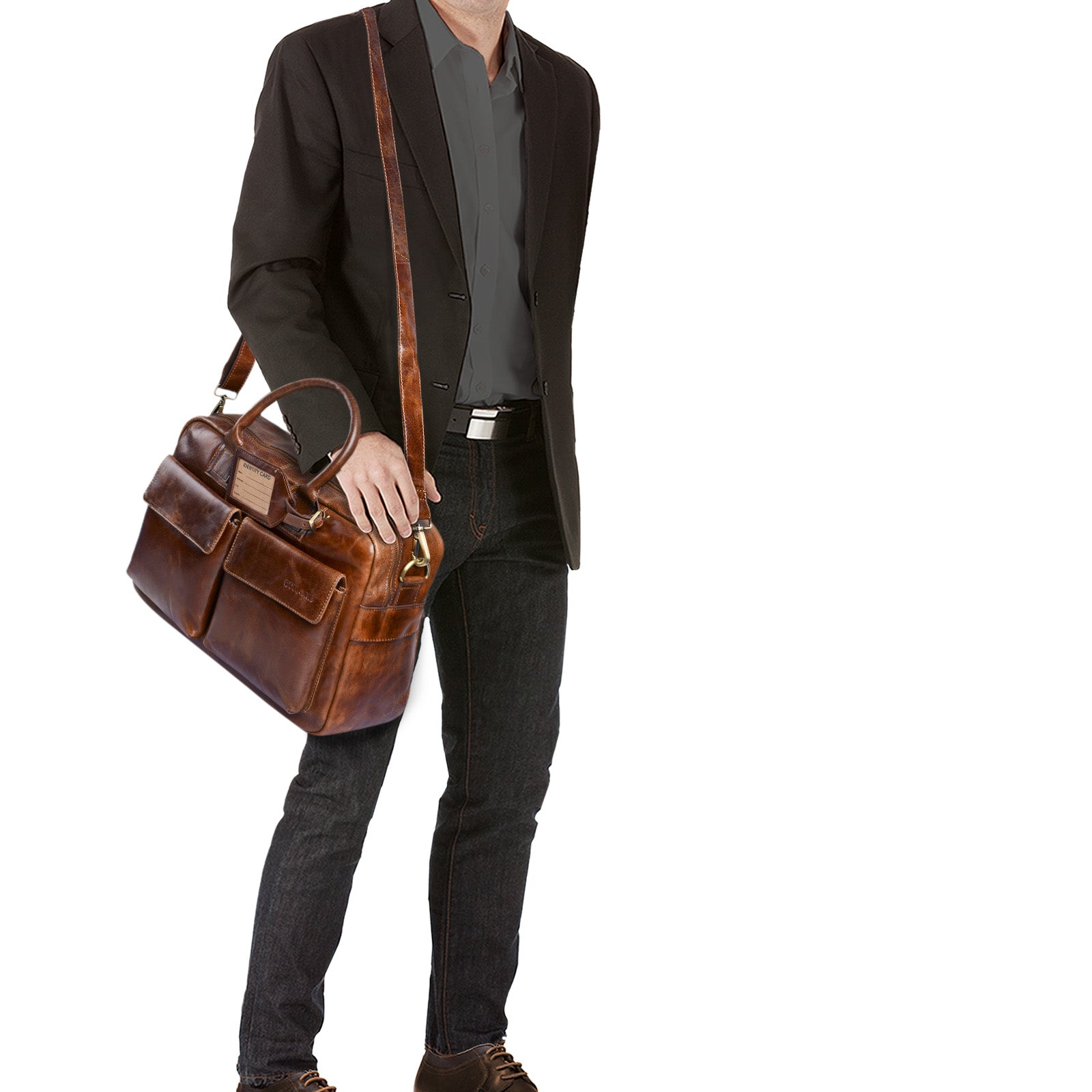 Aktentasche Leder Vintage antik-braun