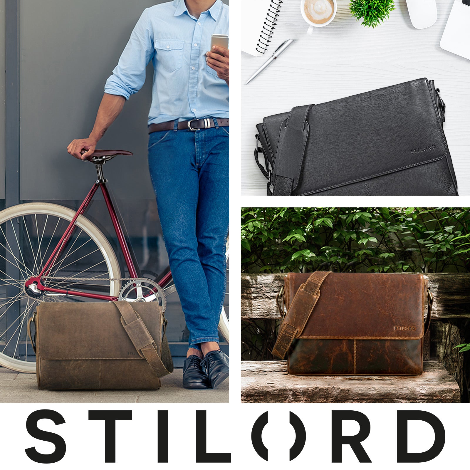 Braune Bürotasche Leder Herren