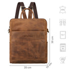 2 in 1 Damen Rucksack Leder braun