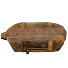 Braune Waschtasche 2 Fächer Leder