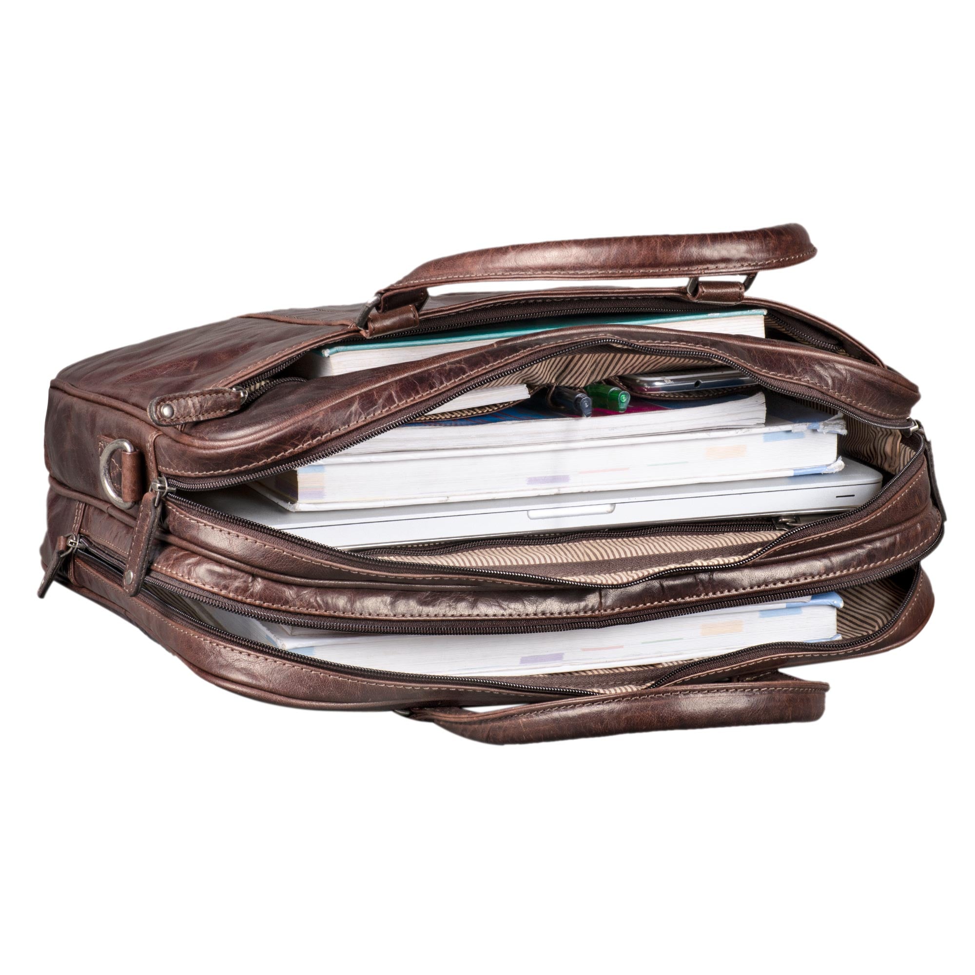 Ledertasche Herren Damen aus braunem Leder