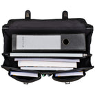 Schwarze Bürotasche aus echtem Leder