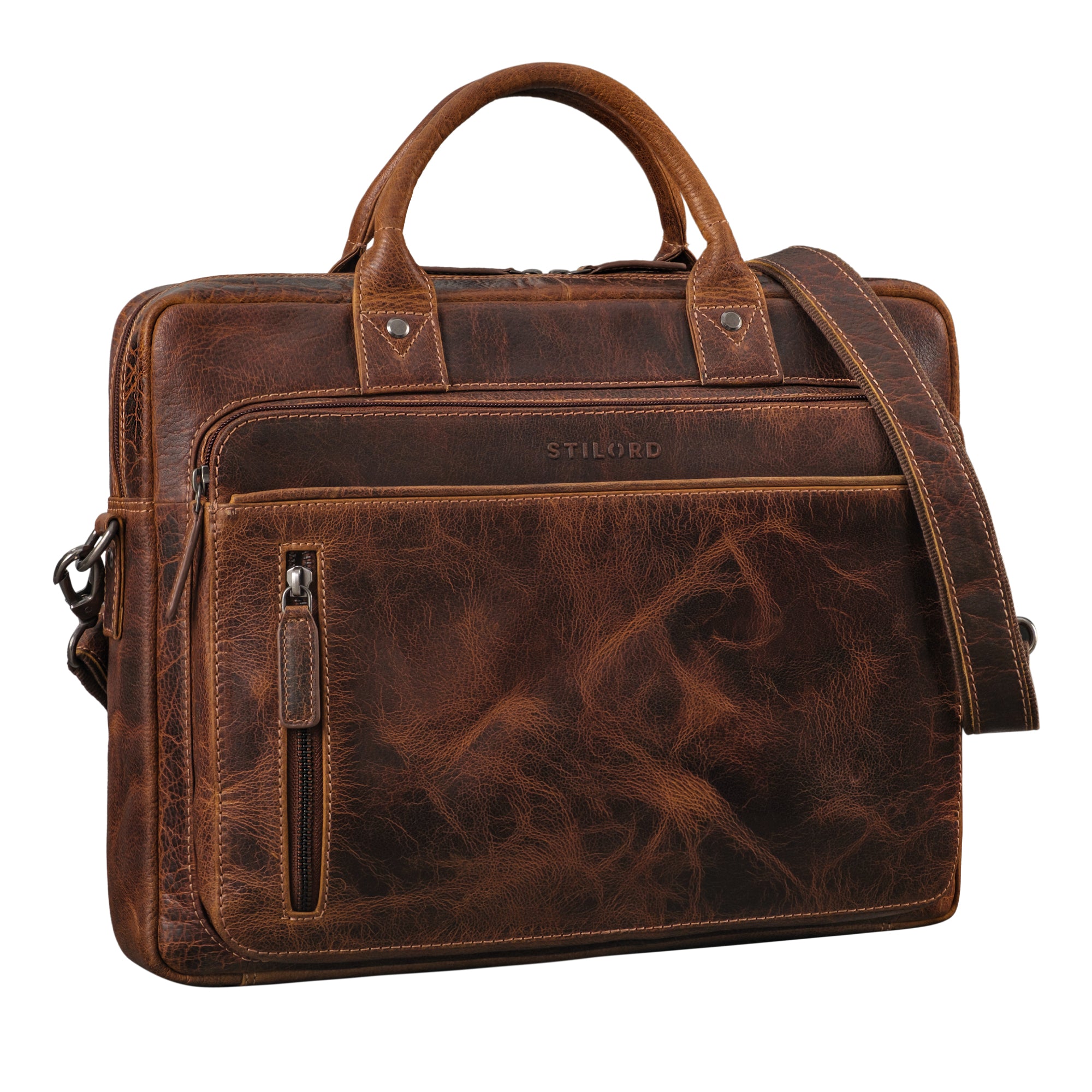 braune Aktentasche Leder Herren