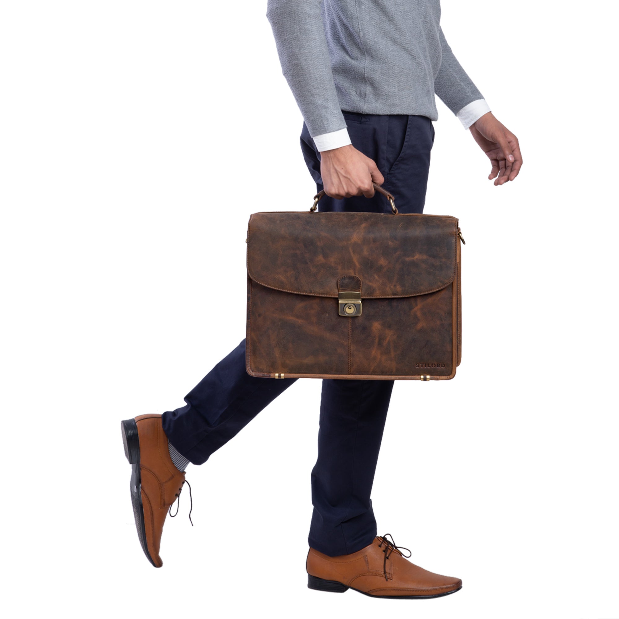 Bürotasche Leder Herren braun