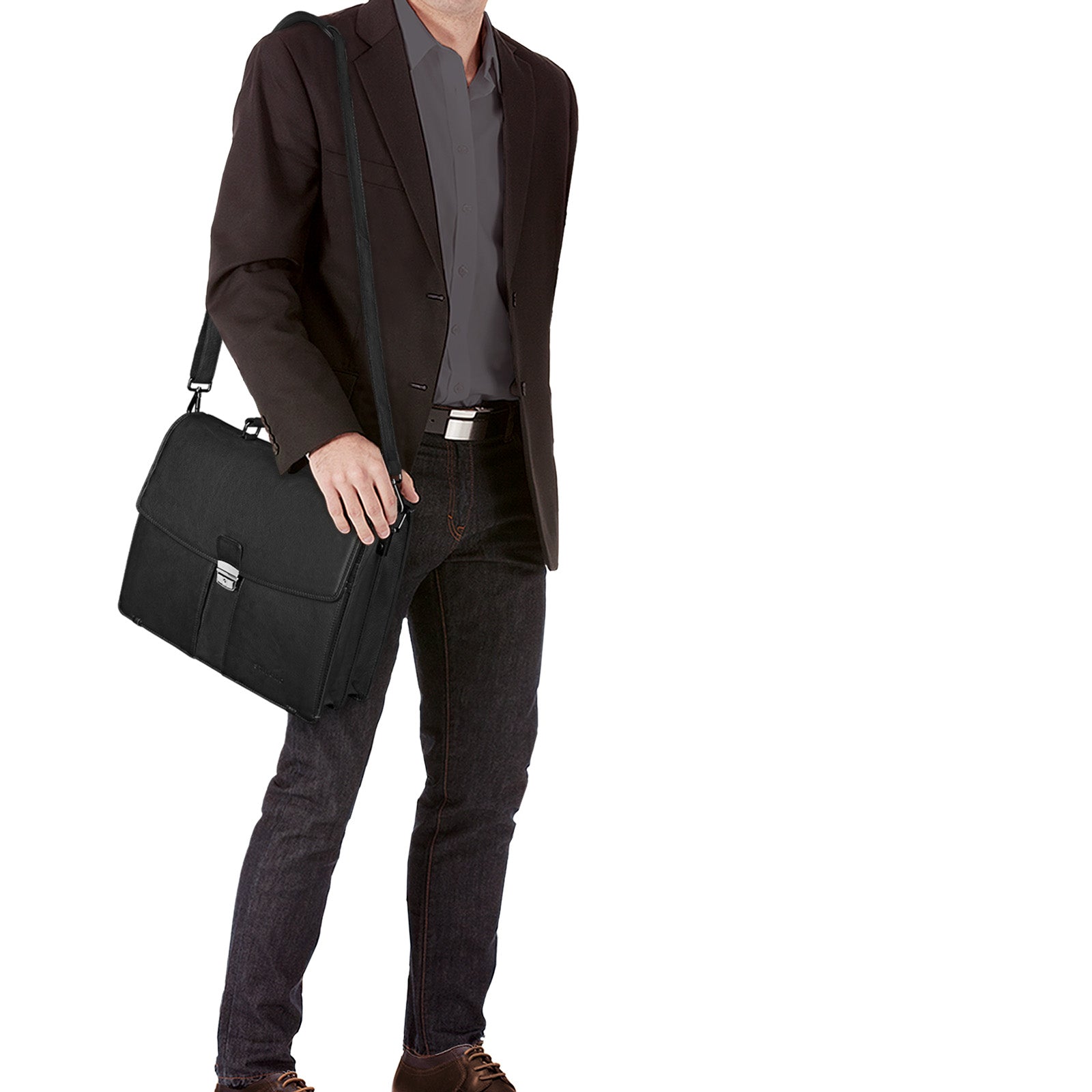 Schultertasche Büro schwarz