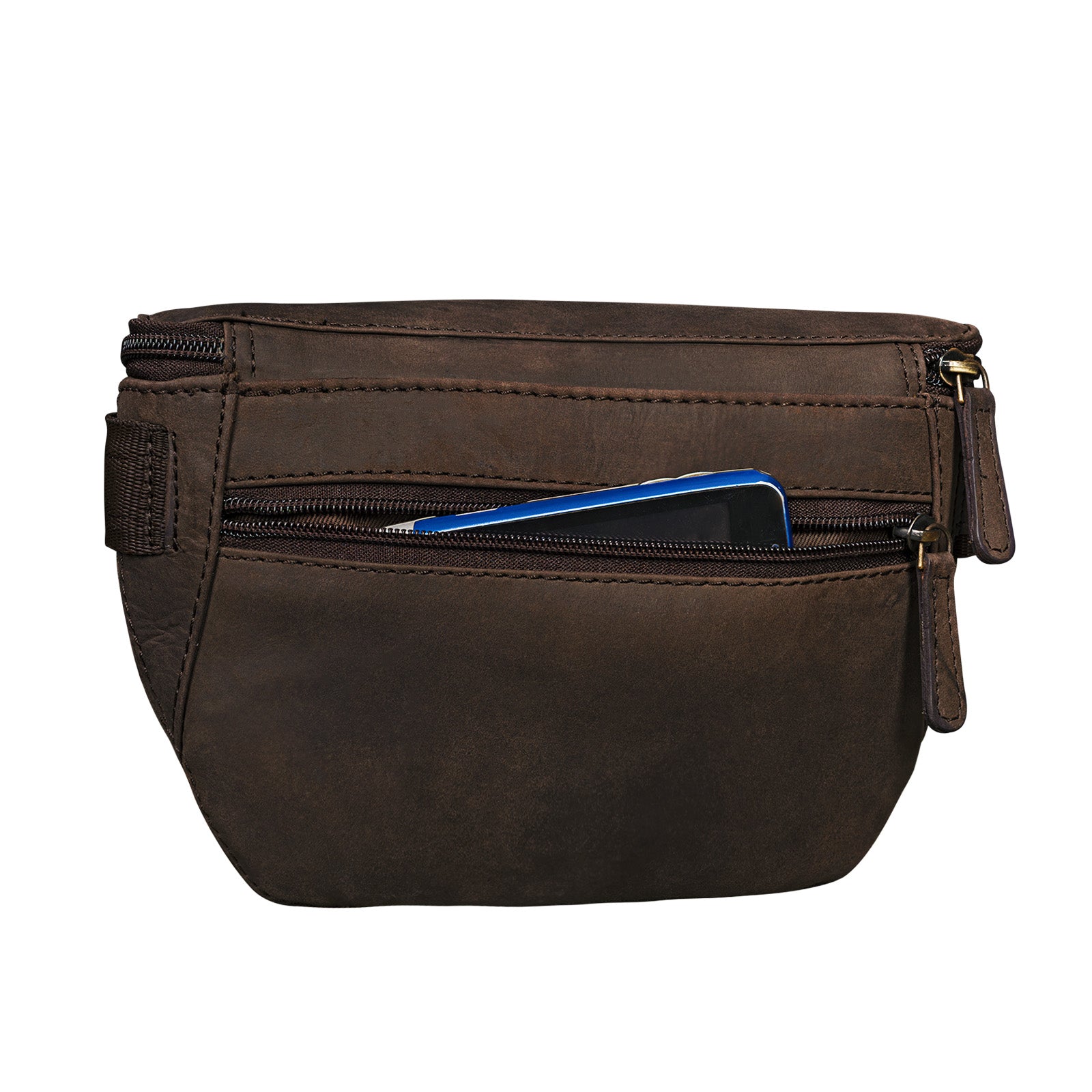 Bauchtasche groß Leder braun