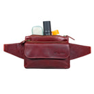 Bauchtasche aus Leder rot