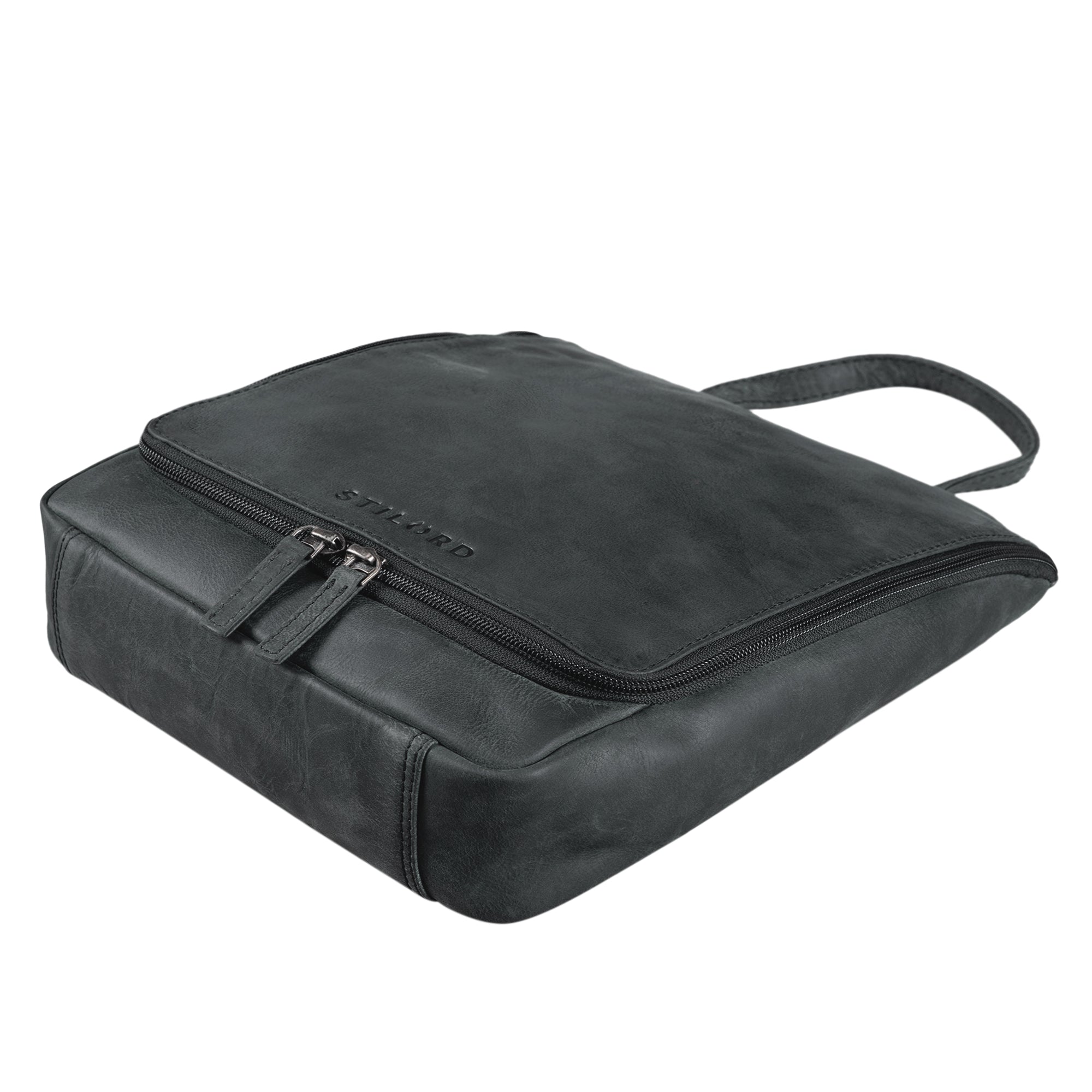 Reisetasche klein Leder schwarz