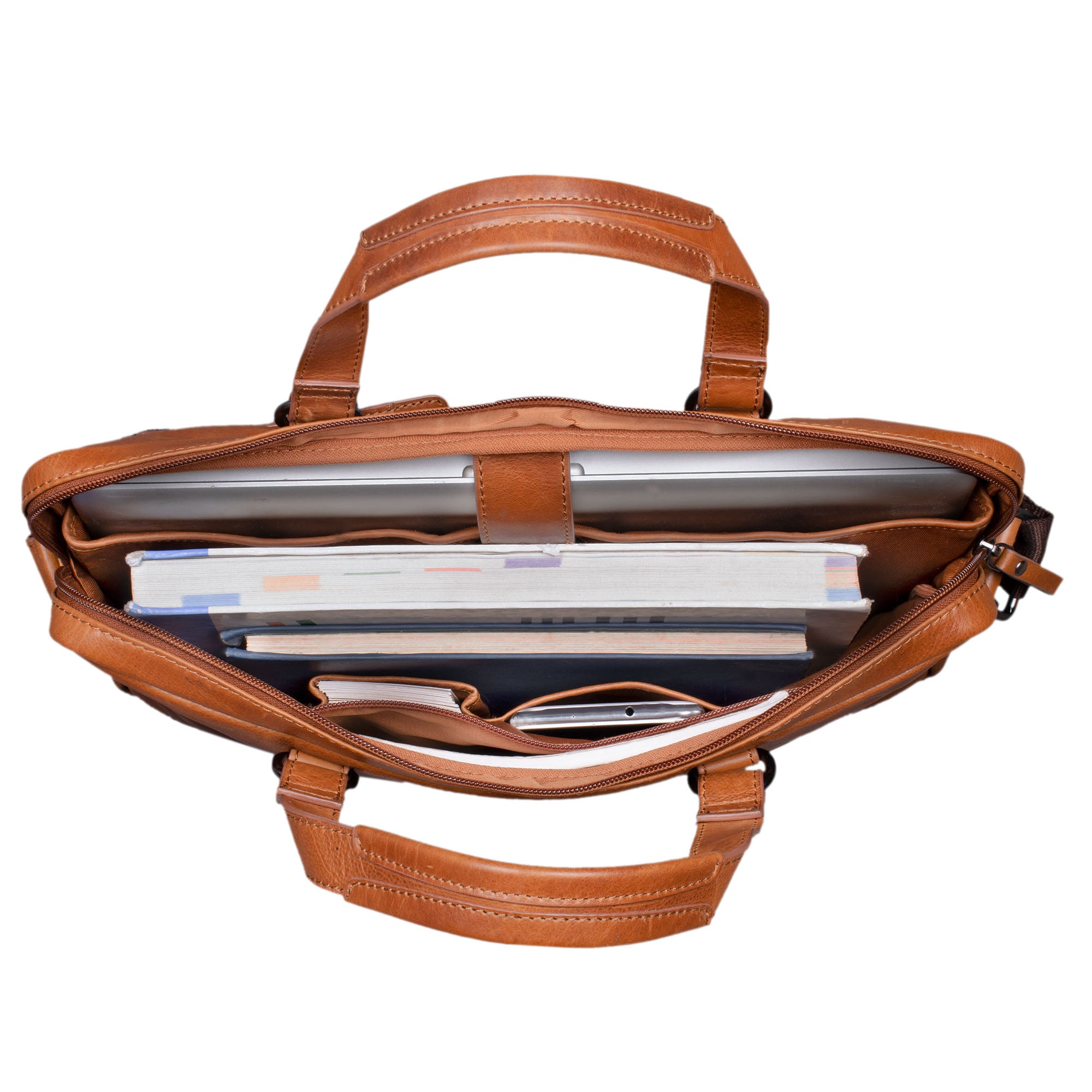 Herren Ledertasche Aktentasche groß braun