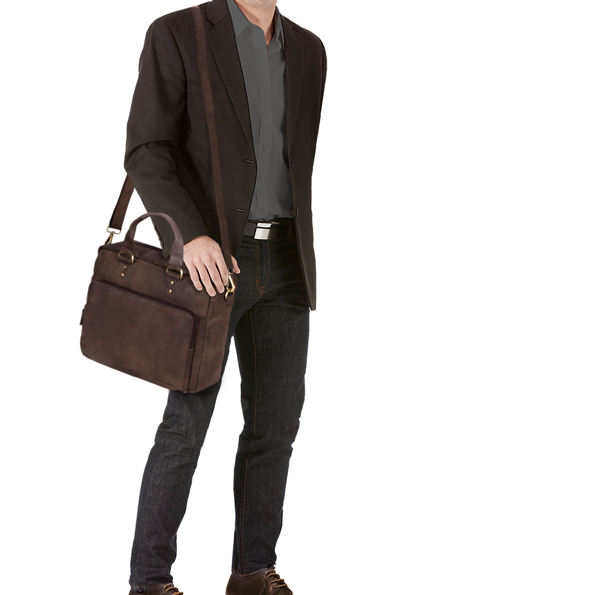 Große Ledertasche Herren braun