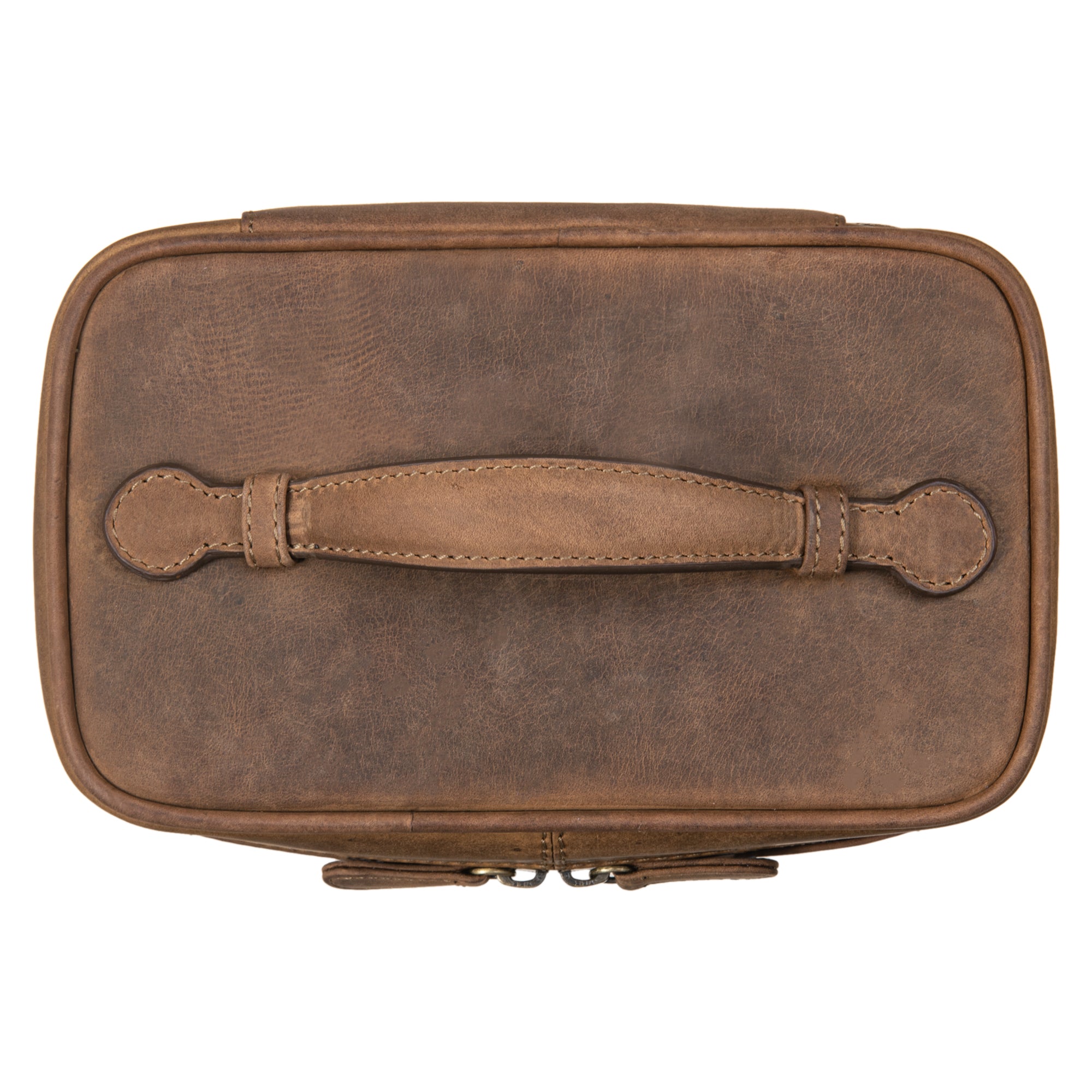 Vintage Waschtasche Leder braun