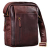 "Irving" Bolsa Vintage Couro Marrom Pequena para Ombro 10.1 Polegadas