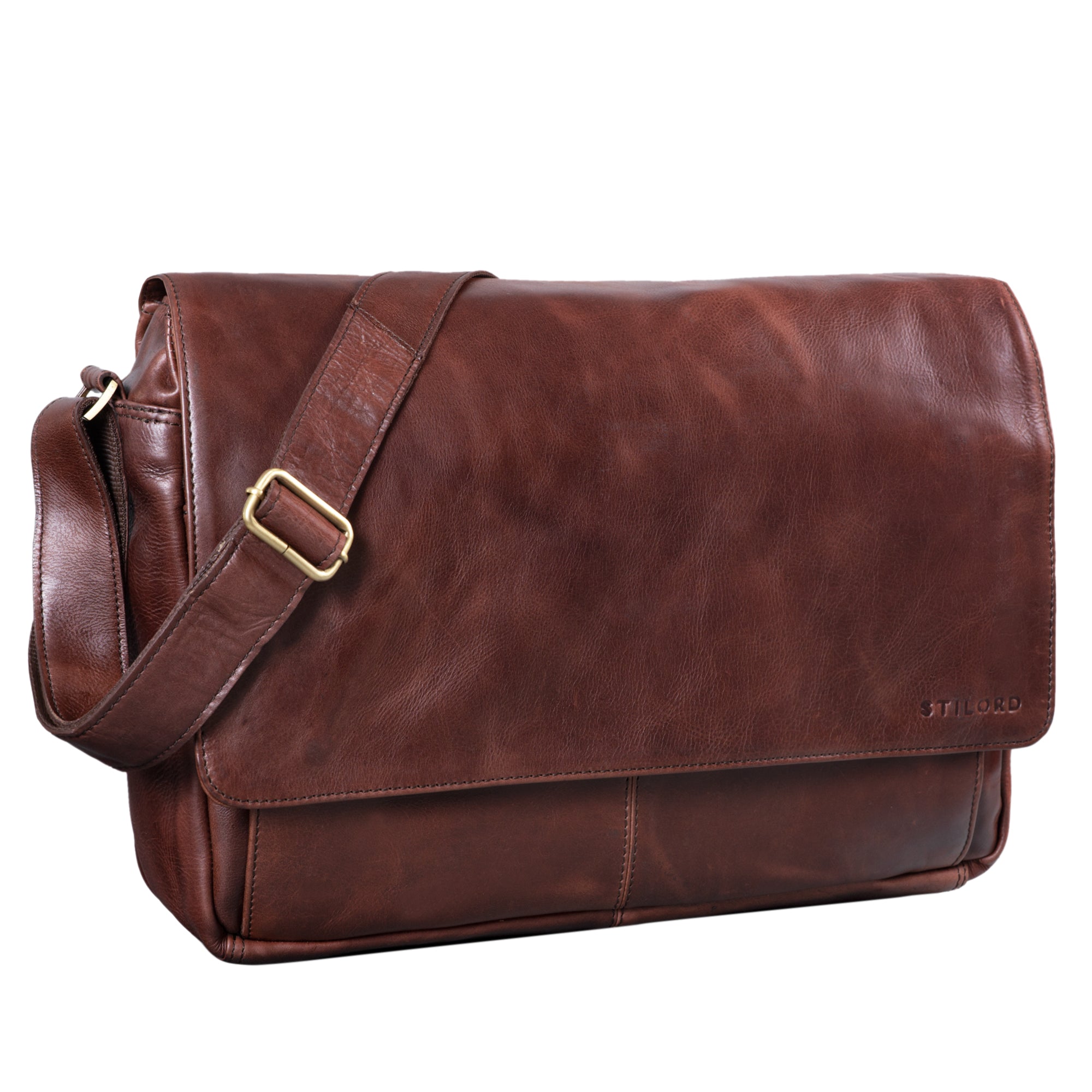 Braune Leder Aktentasche zum Umhängen Vintage