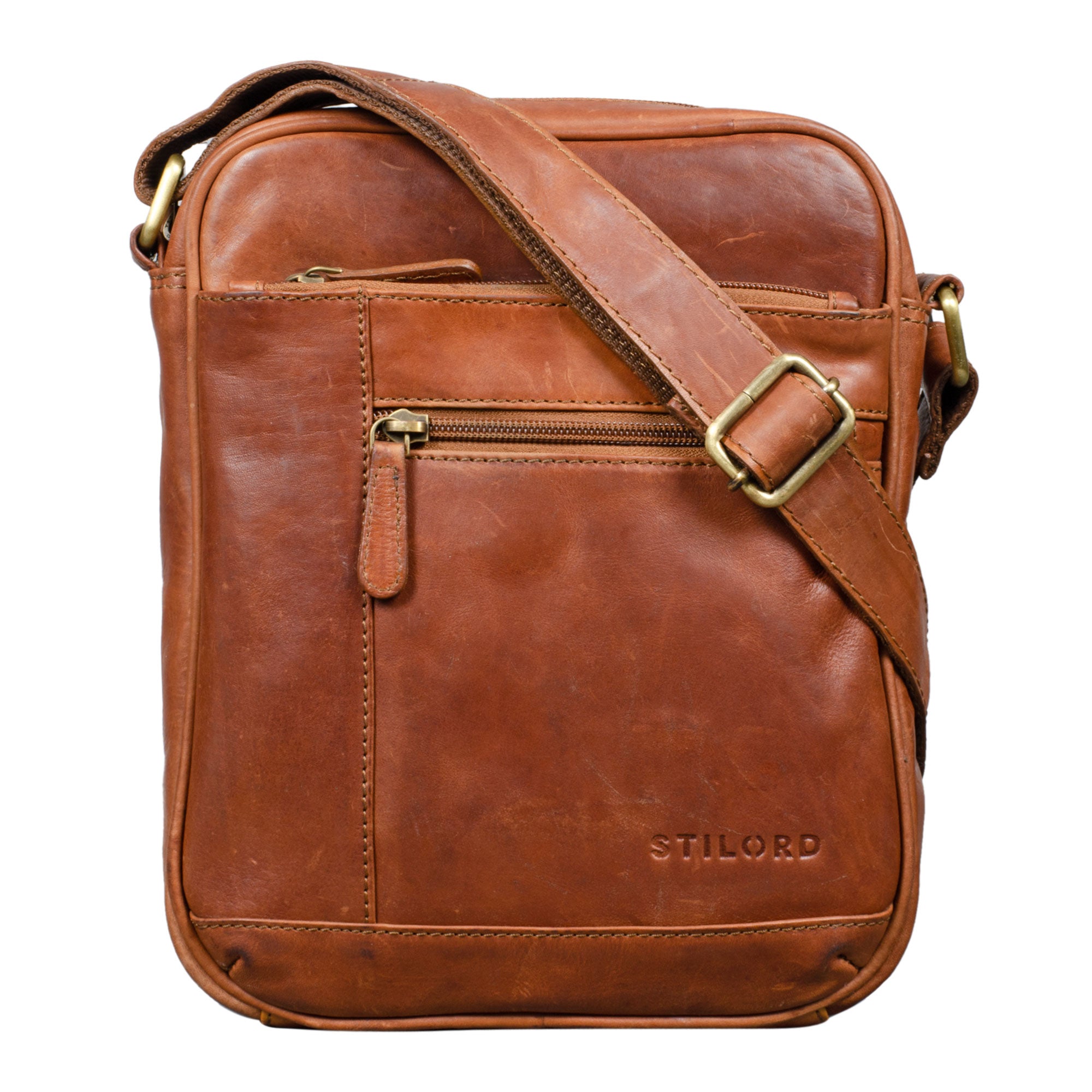 Leder Schultertasche braun