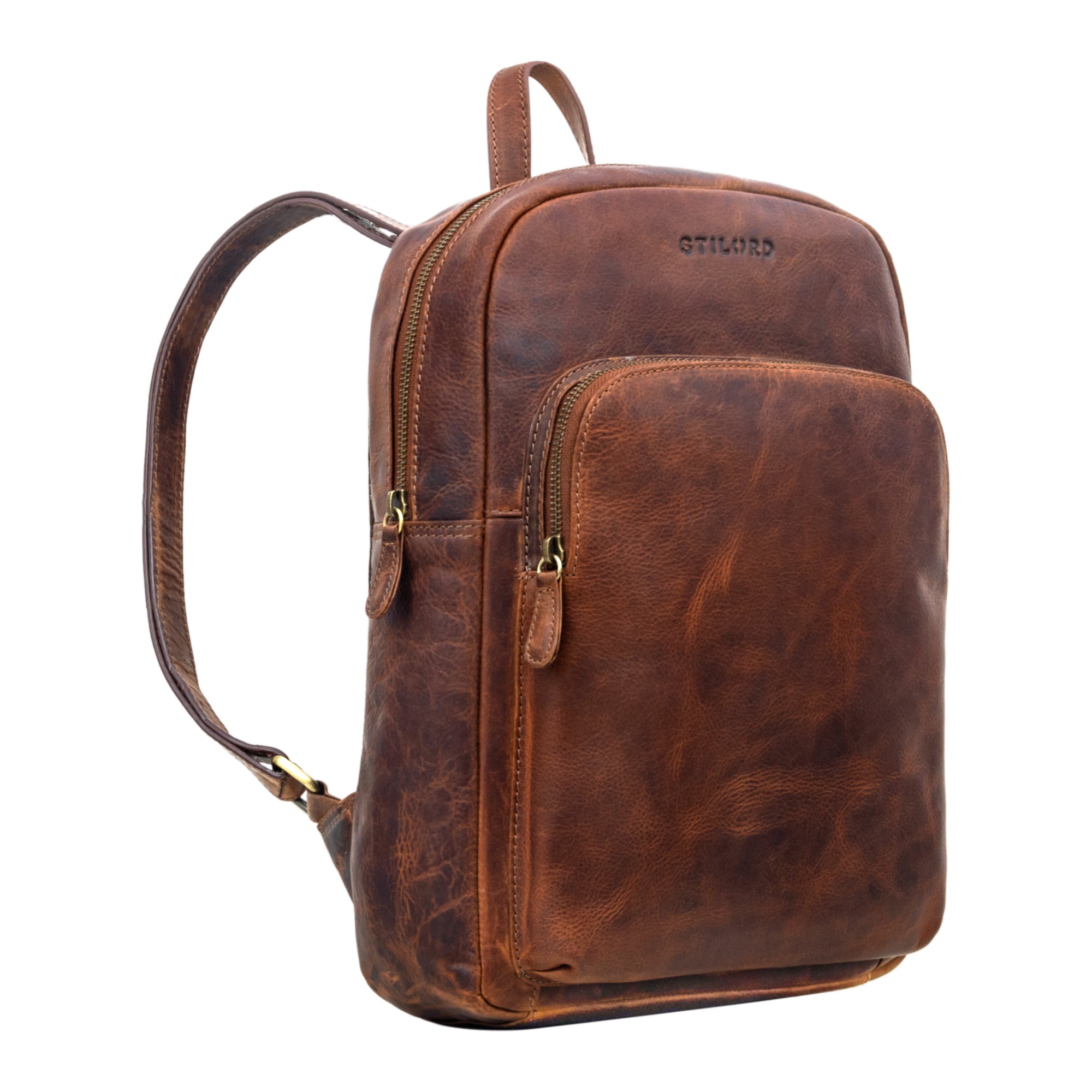 Arbeitsrucksack Cognac Echt Leder Groß Unisex