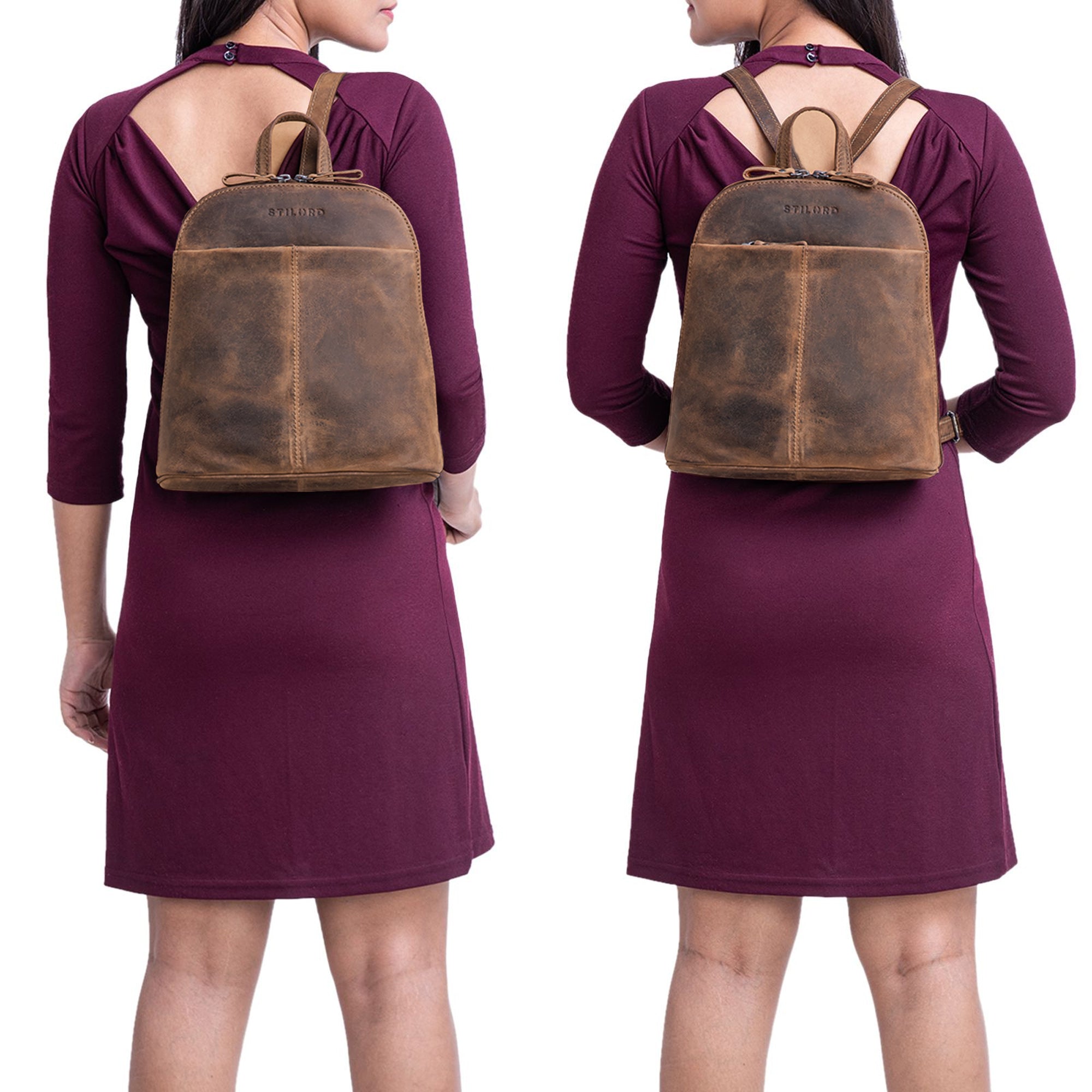 Brauner Vintage Rucksack Leder