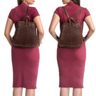 Dunkelbrauner Lederrucksack Damen