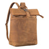 "Hudson" Mochila Vintage Rolltop Couro com Compartimento Laptop 13,3"
