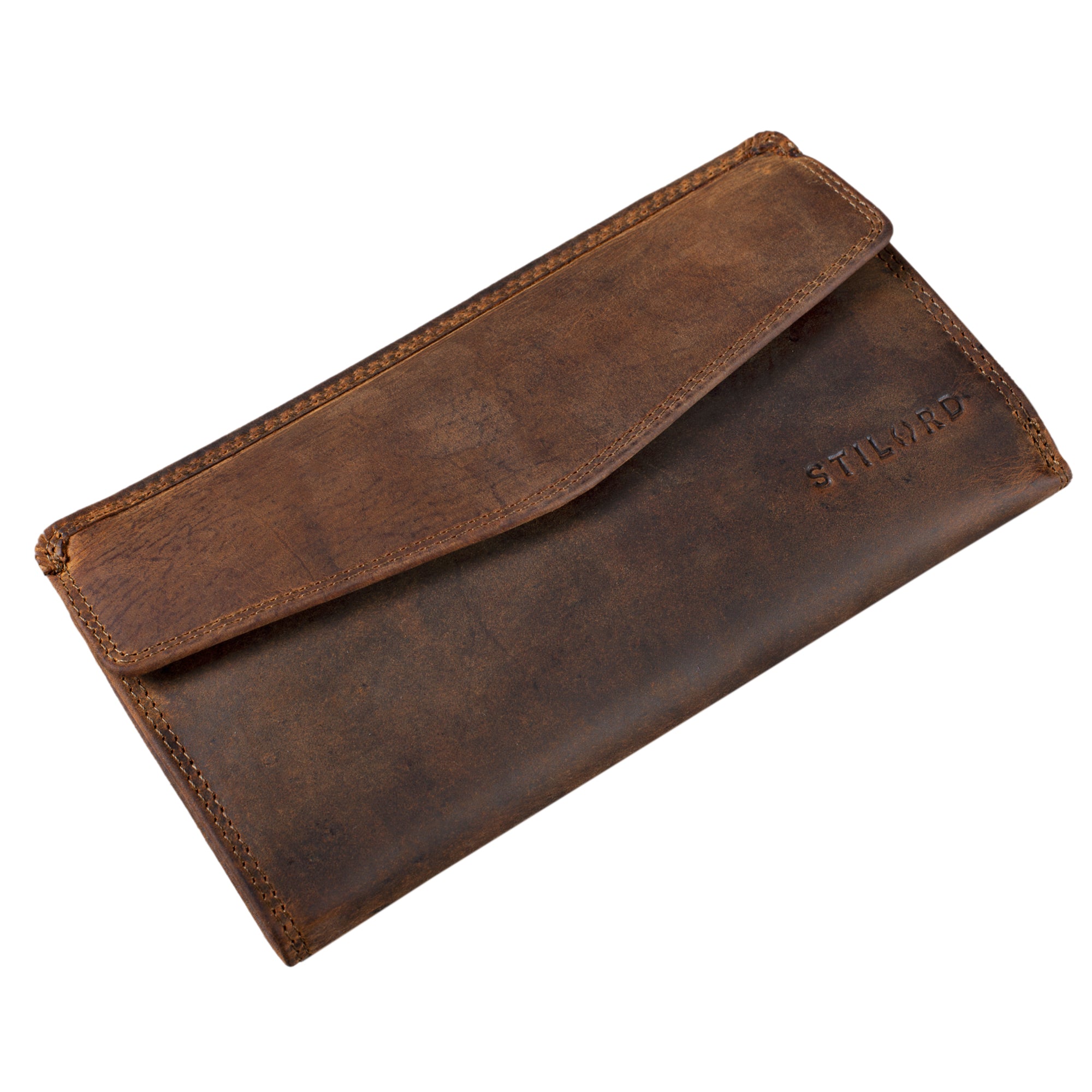 Braunes Leder Portemonnaie Vintage Frauen