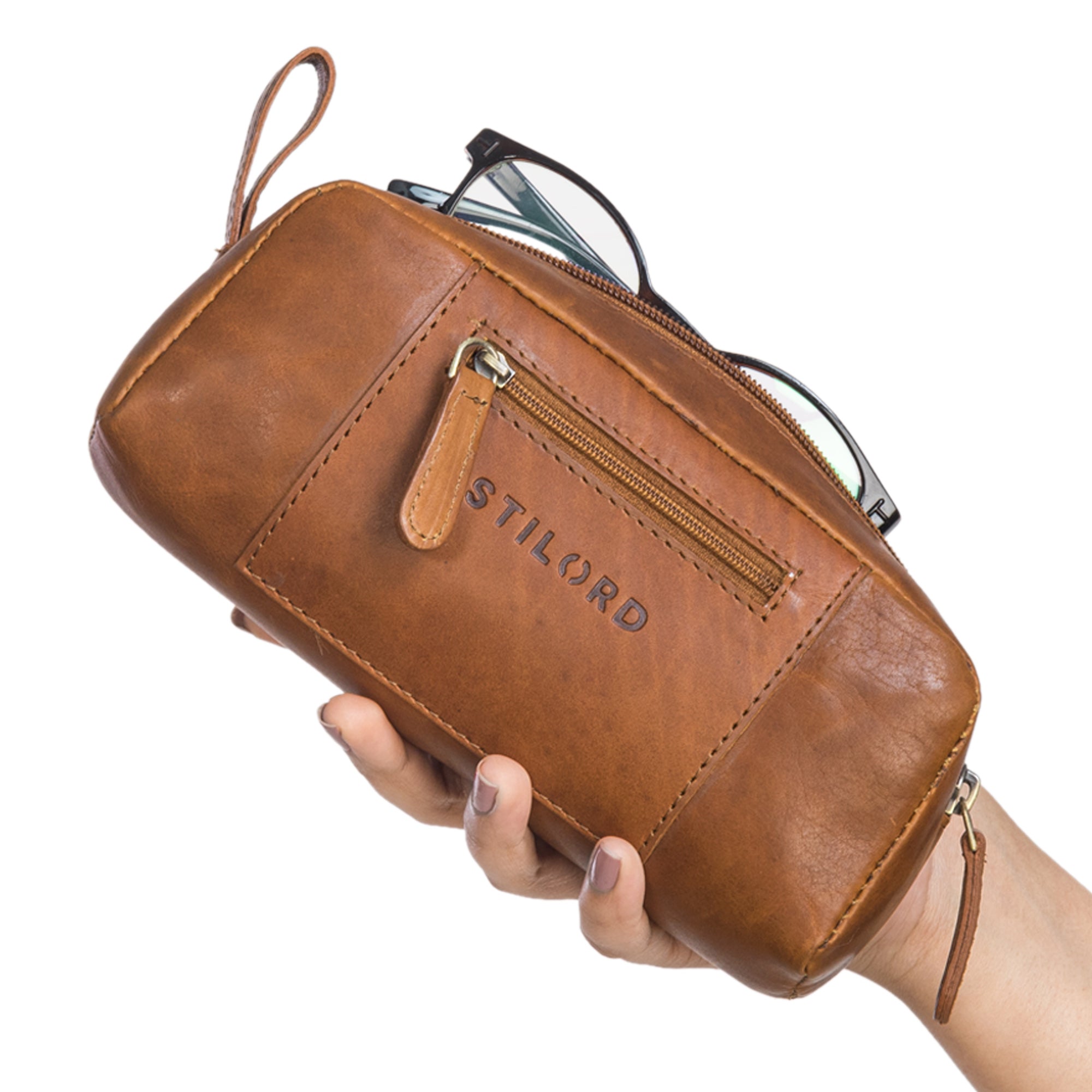 Brillencase Leder Vintage