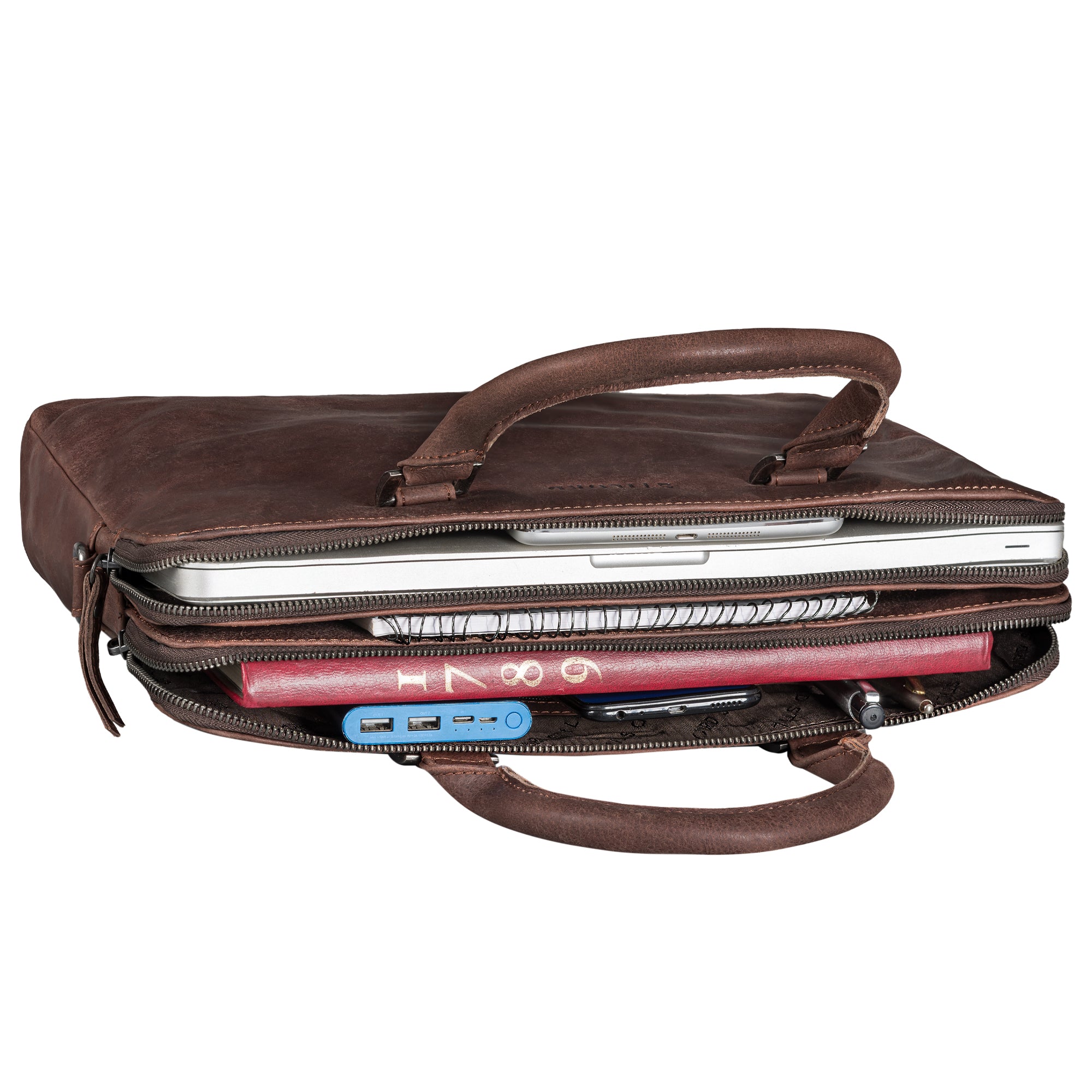 Damen Bürotasche Leder braun