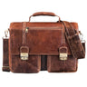 Mala de couro "Robin" Vintage Business Bag Leather Briefcase