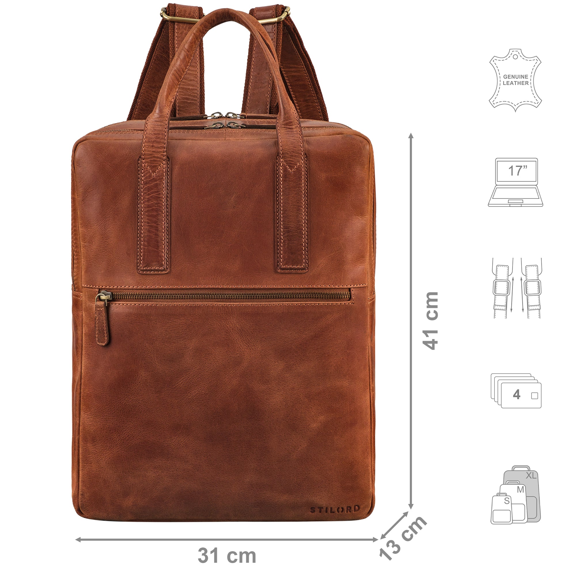 Business Rucksack Braun Leder
