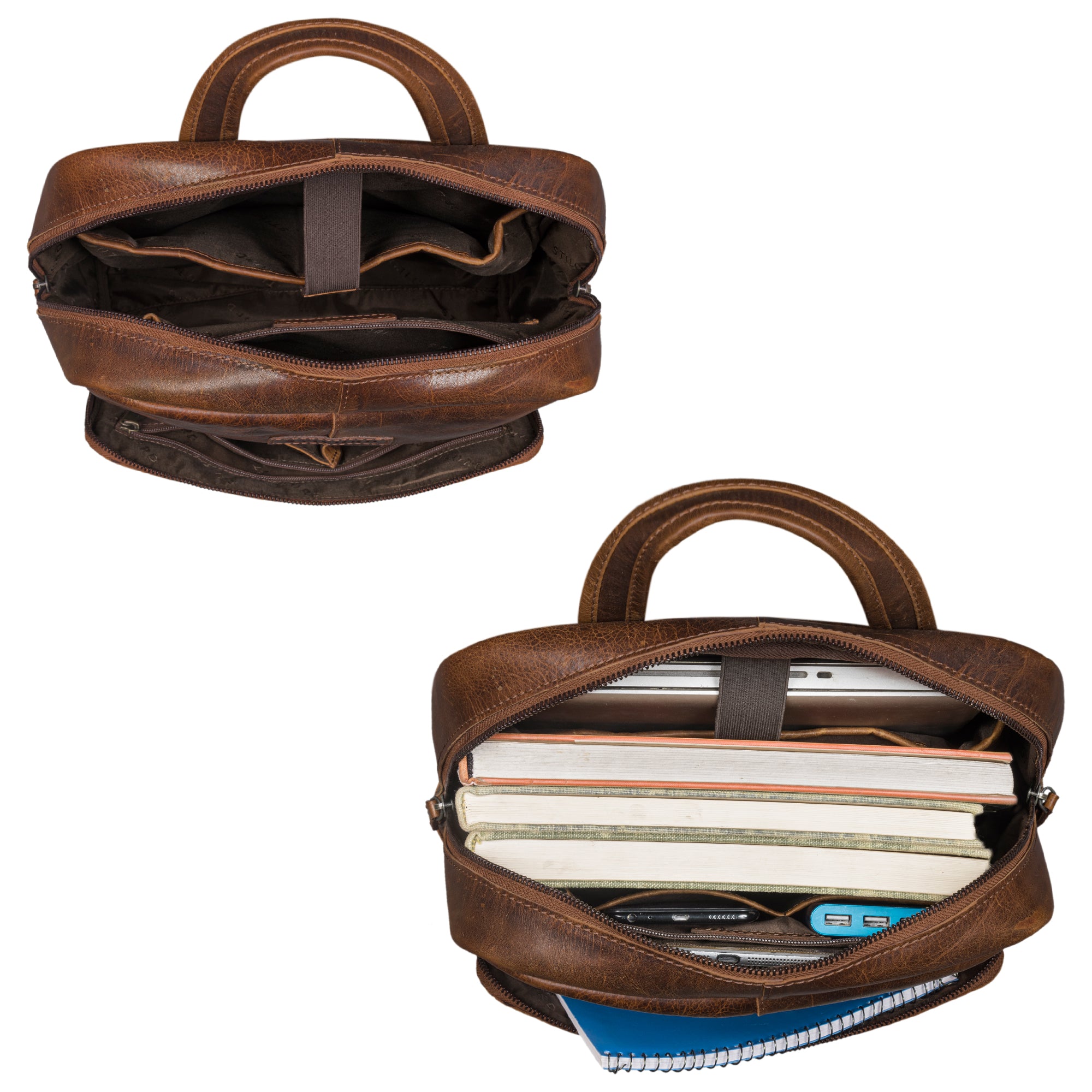 Leder Rucksack Business Herren braun