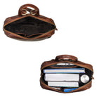 Großer arbeitsrucksack leder dunkelbraun