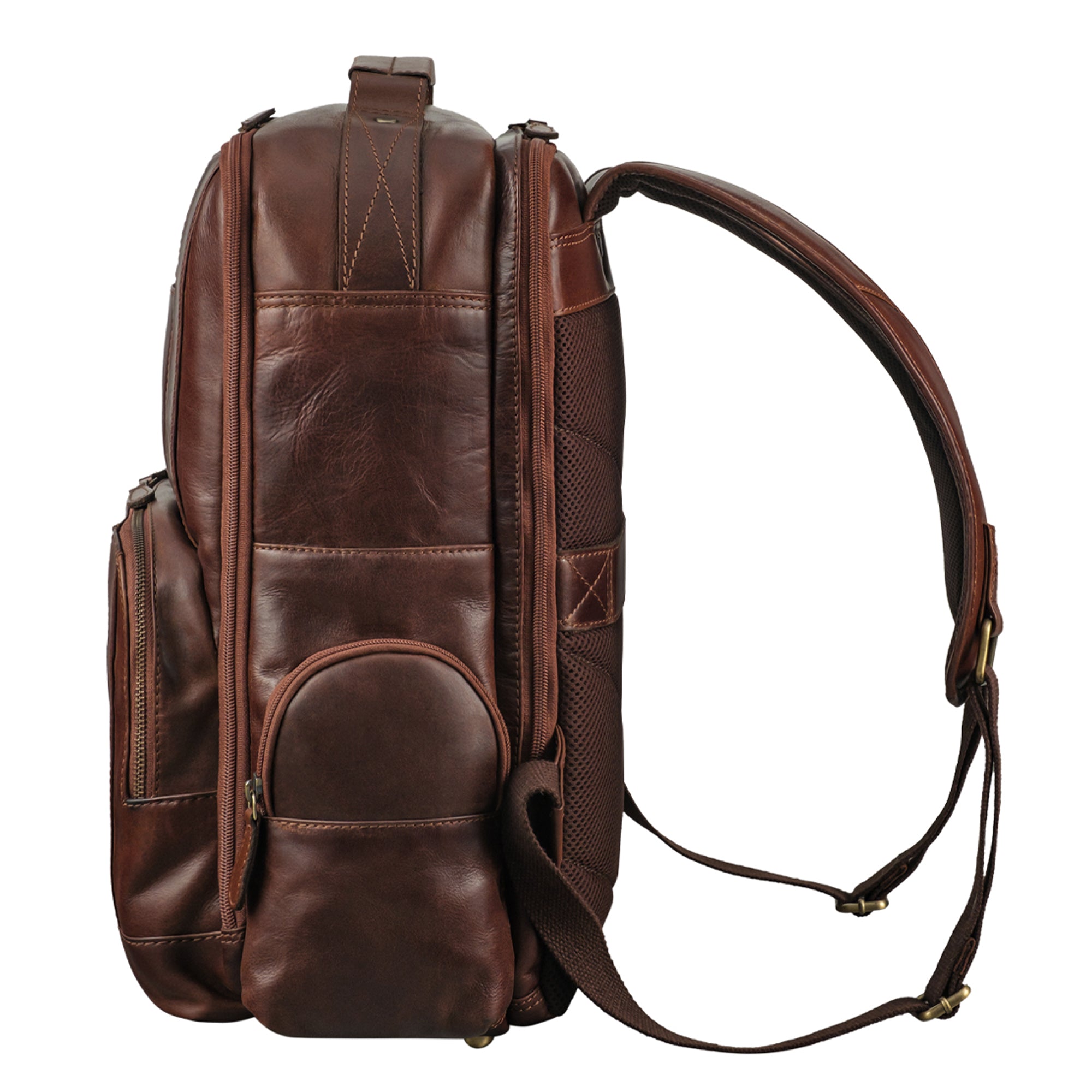Schulrucksack Leder braun