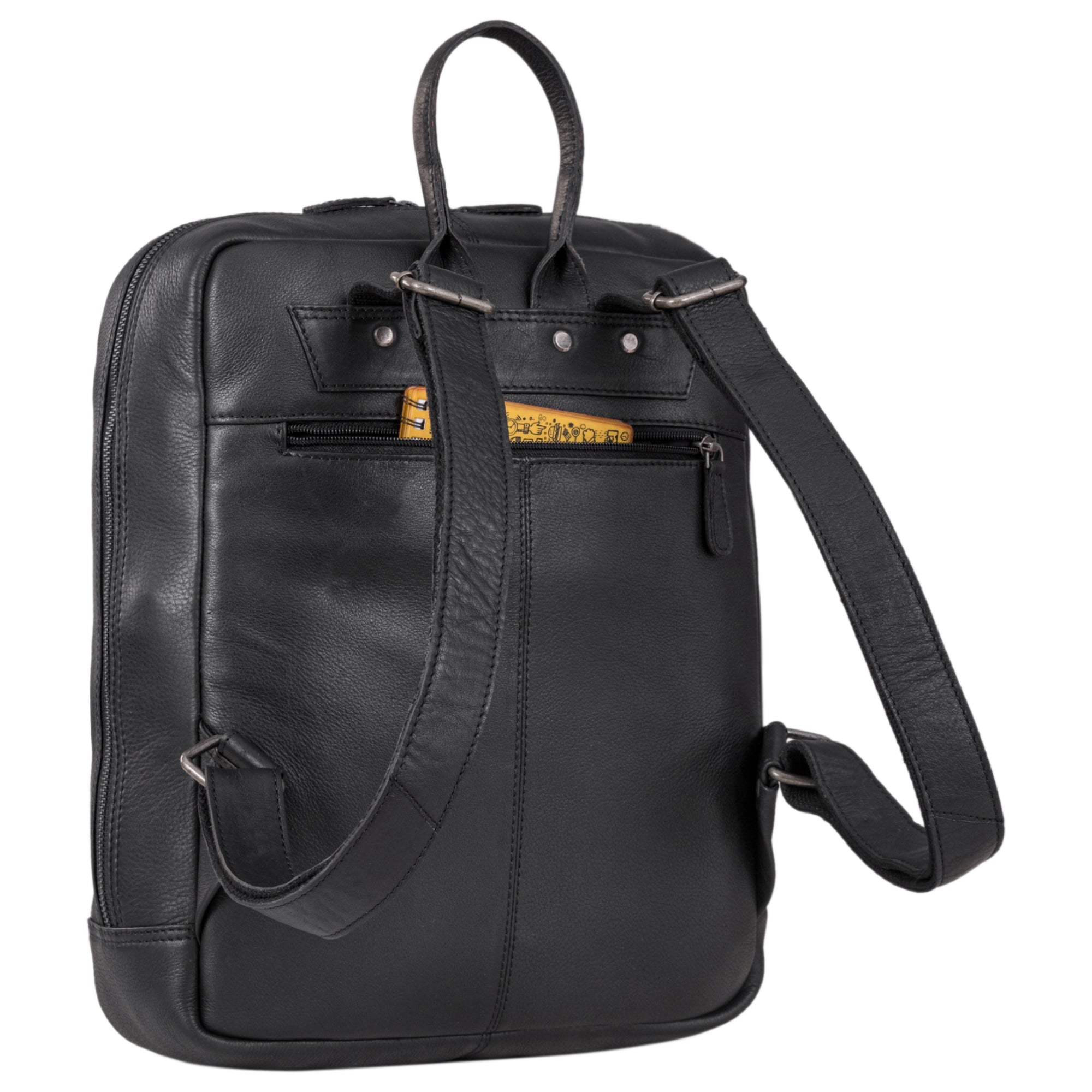 Vintage Rucksack schwarz Leder 