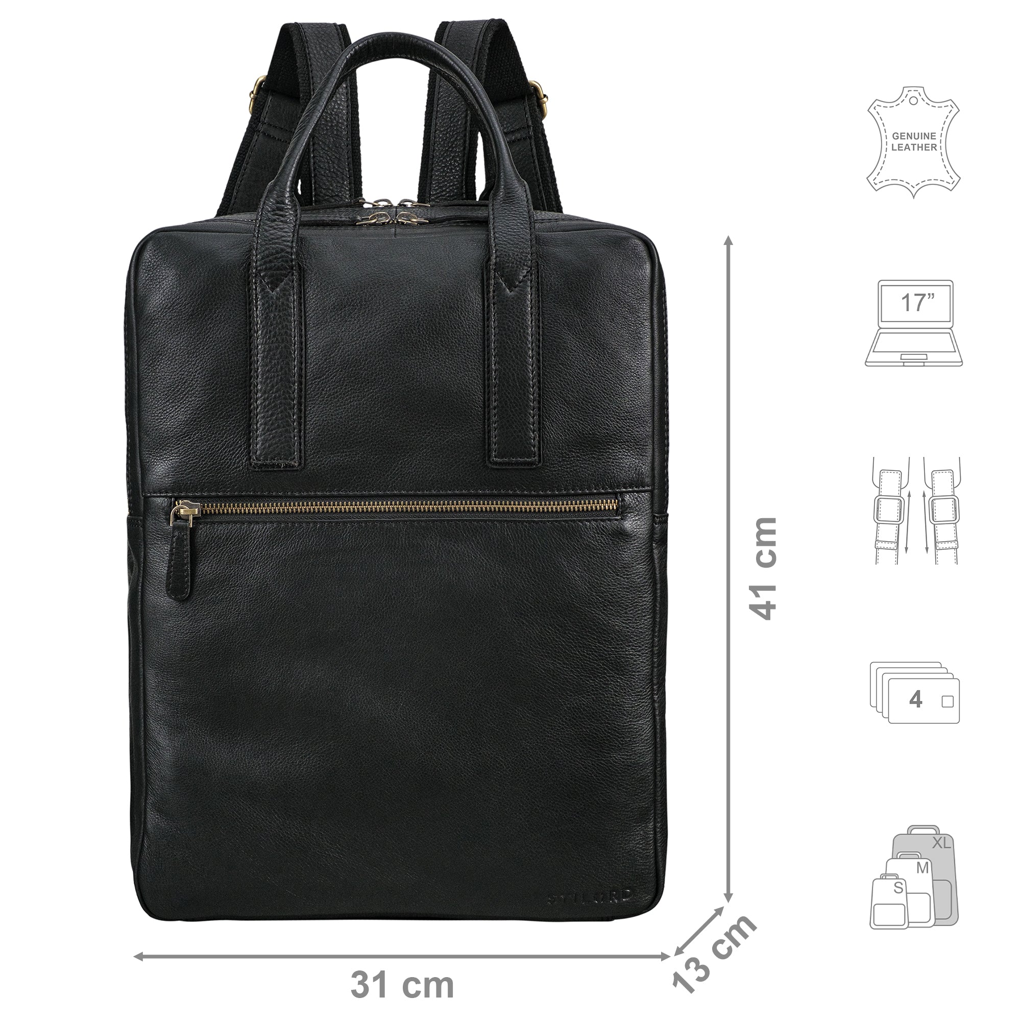 Business Rucksack schwarz Leder