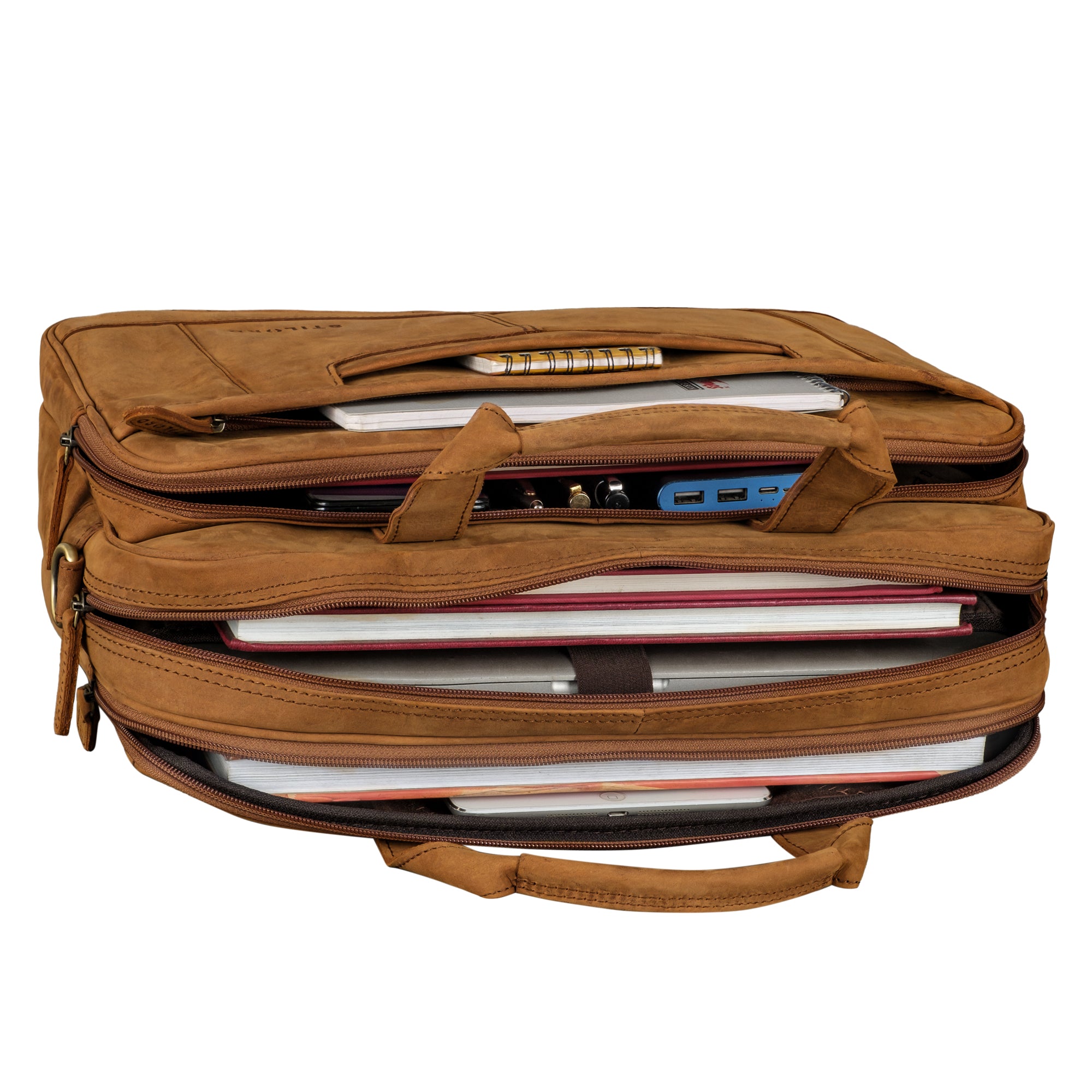 braune Businesstasche aus Leder