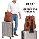 Rucksack mit Trolley Halter Leder