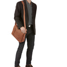 Leder College Bag braun Vintage