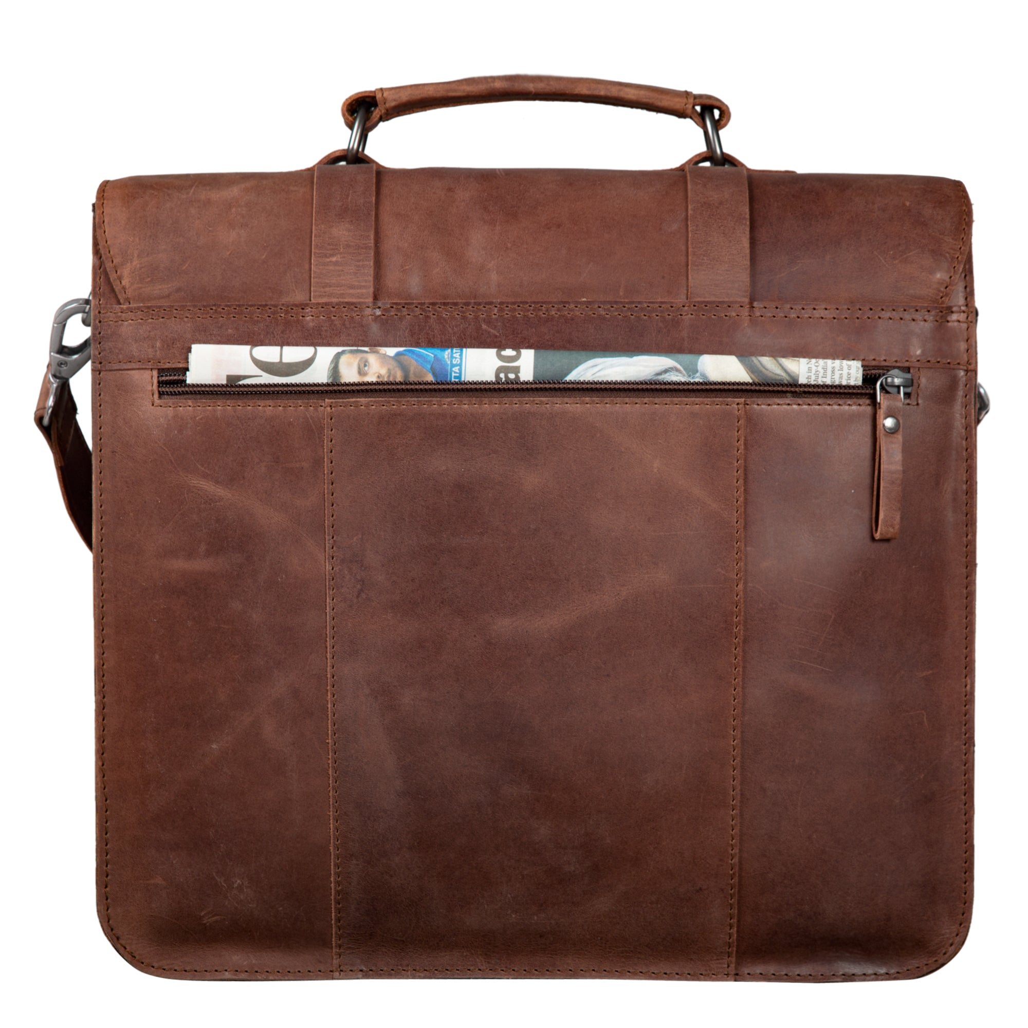 Laptoptasche Cross-Over-Bag Echtledertasche dunkel-braun
