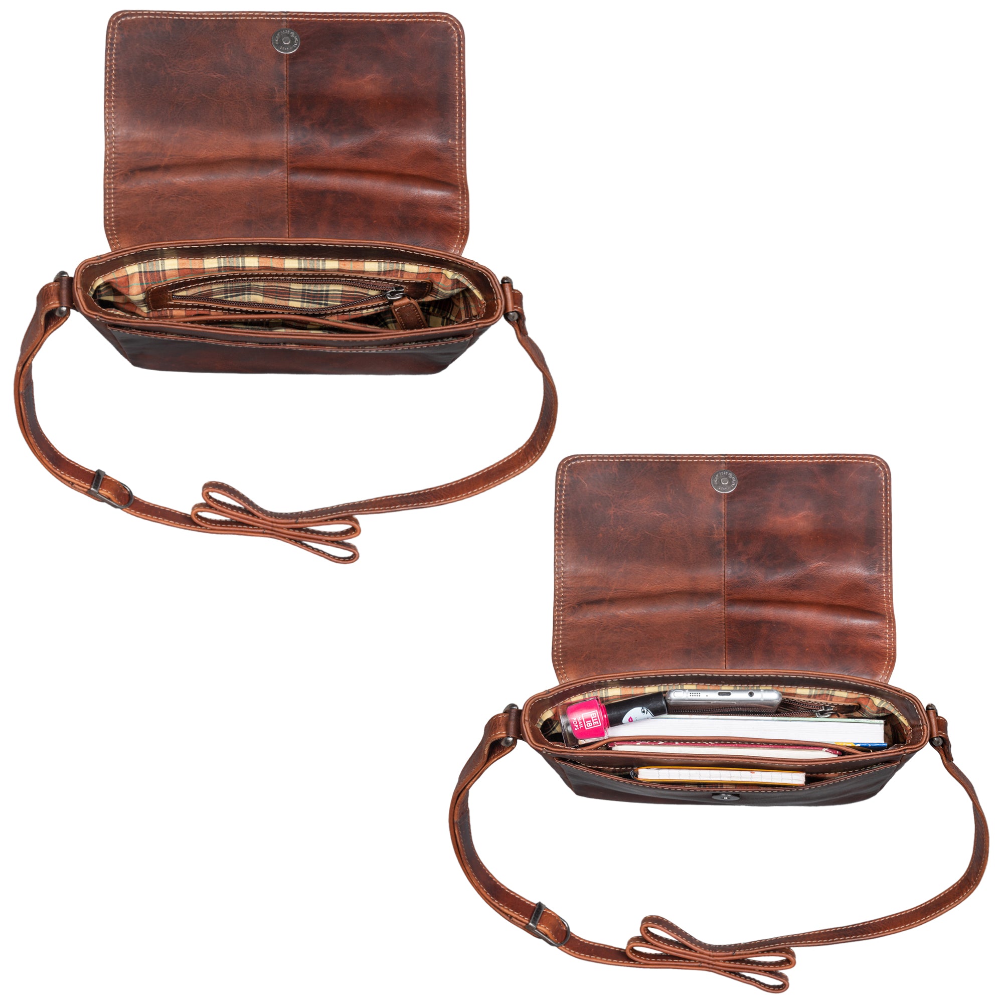 Crossbody-Bag Leder Damen 