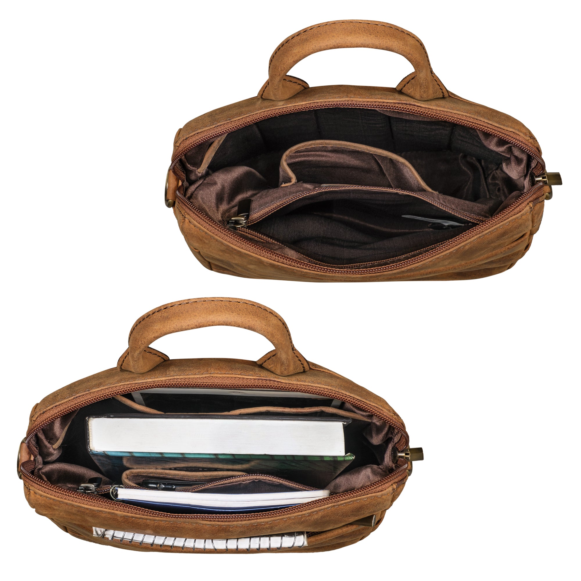 Leder Rucksack Damen braun
