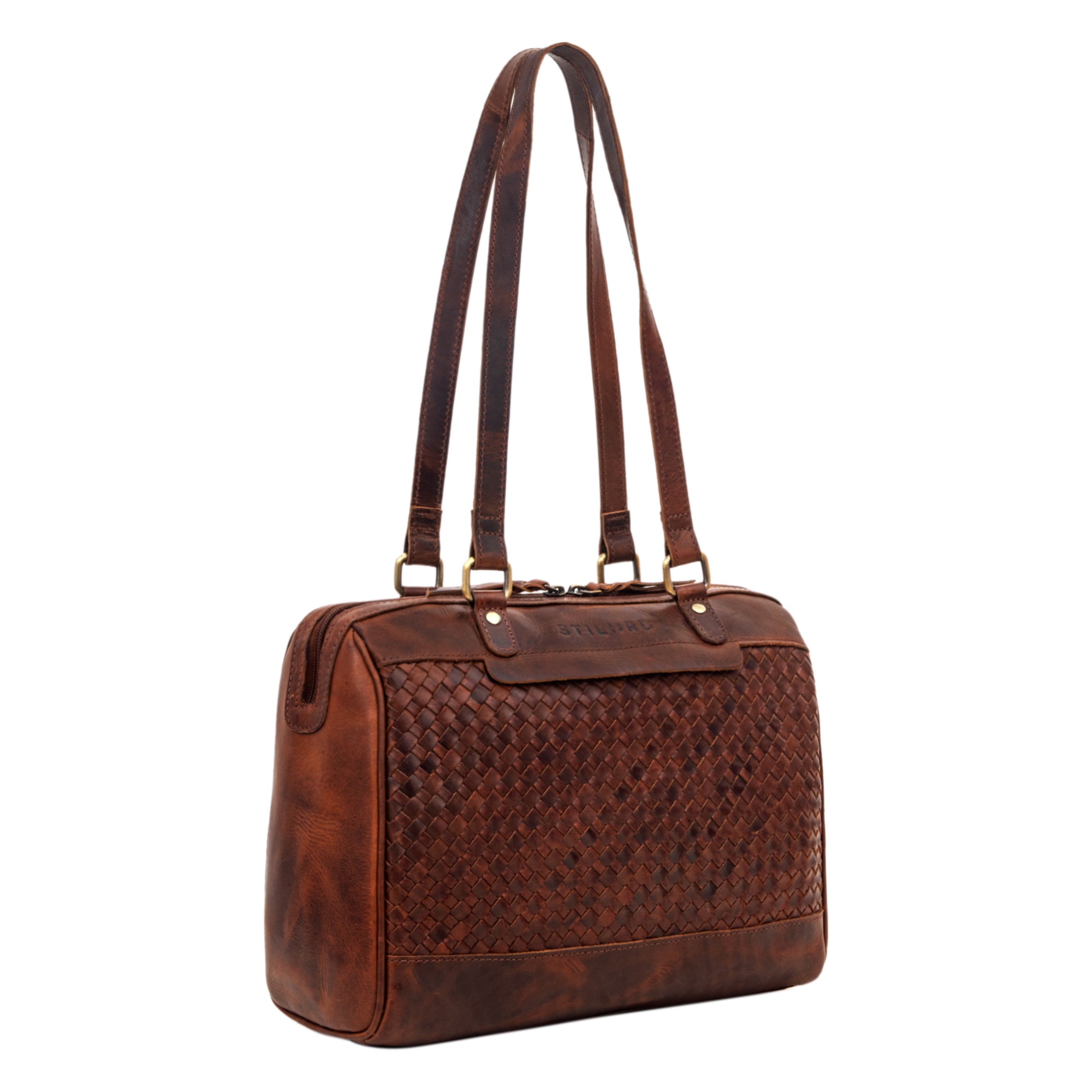 Ausgehtasche Leder geflochten