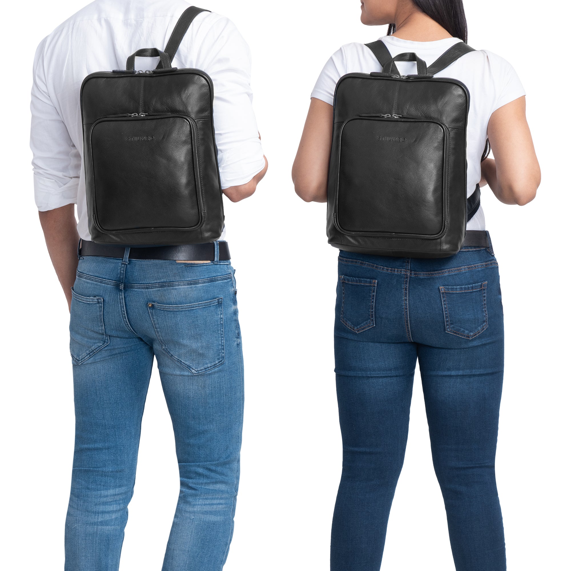 leder vintage rucksack schwarz
