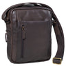 "Irving" Bolsa Vintage Couro Marrom Pequena para Ombro 10.1 Polegadas