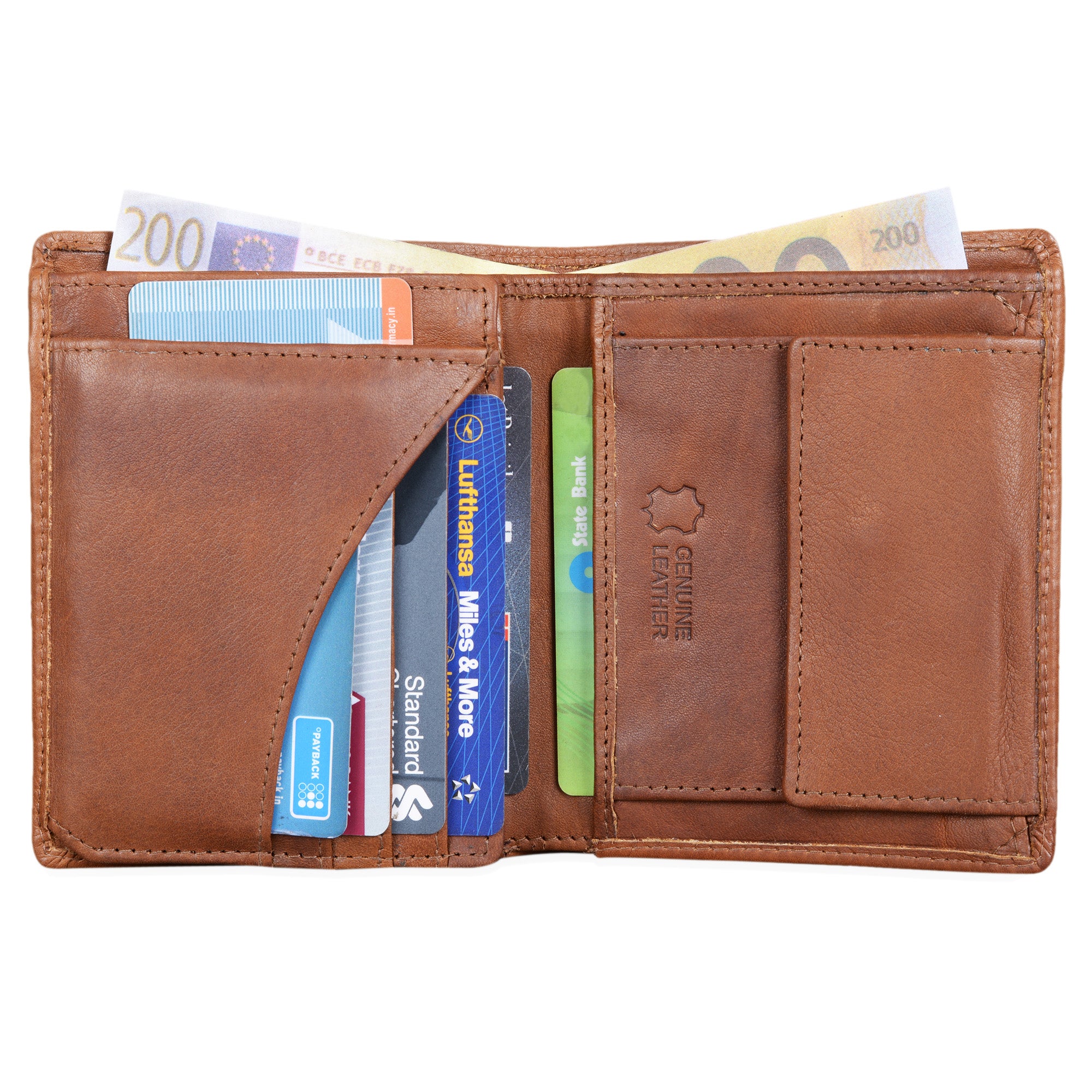 Herren Ledergeldbörse cognac braun