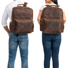 Brauner Echtleder Rucksack XL Herren und Damen