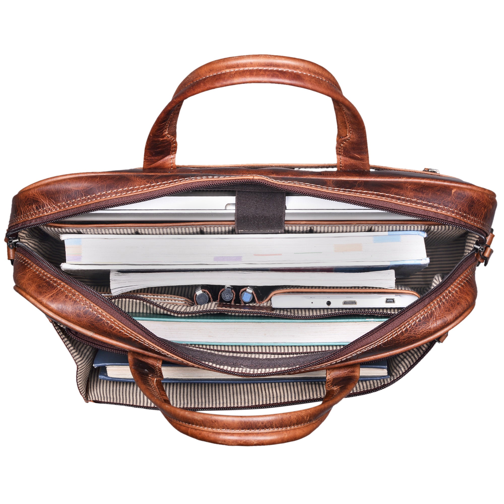 Aufstebckbare Laptoptasche Leder Herren Damen