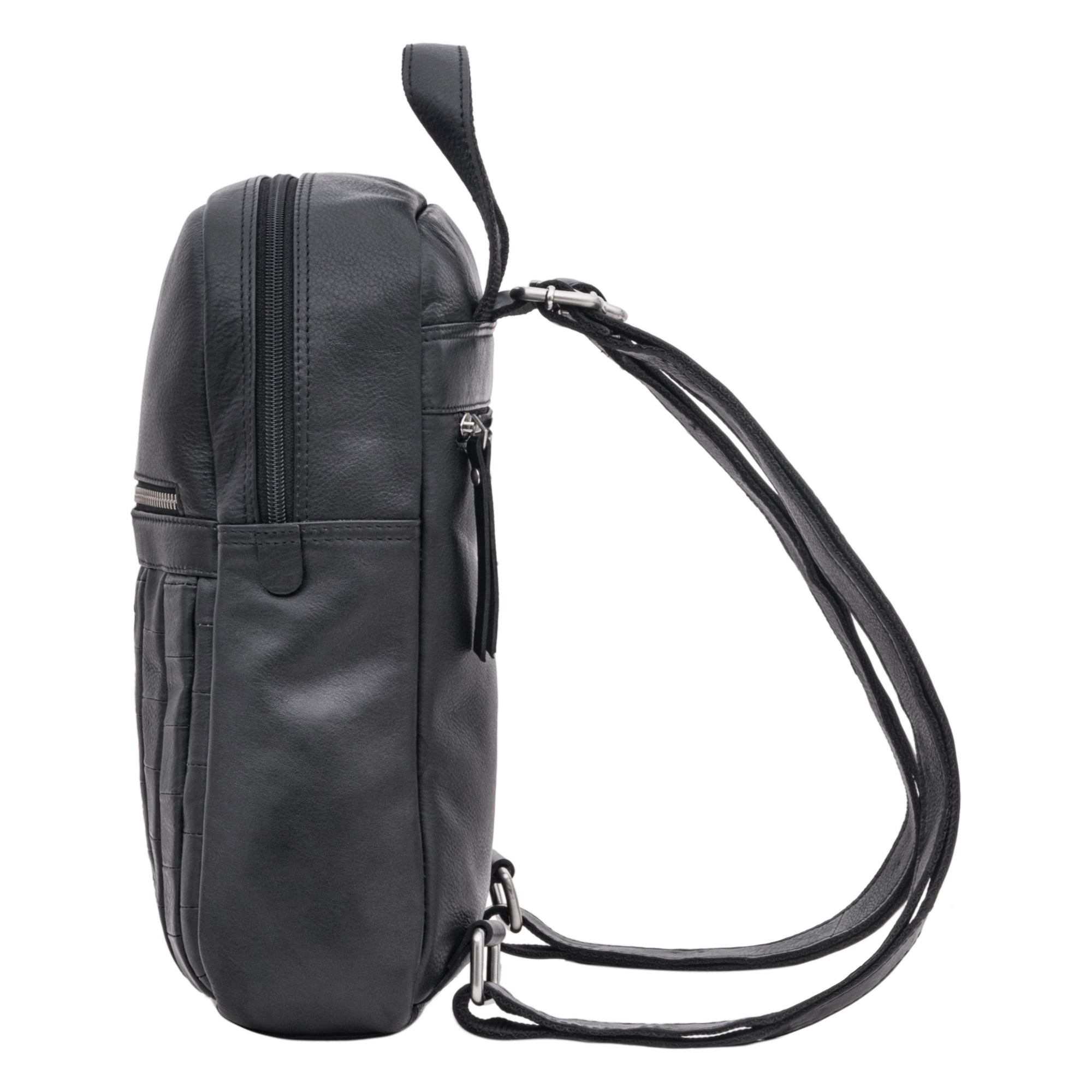 cityrucksack schwarz vintage echtleder