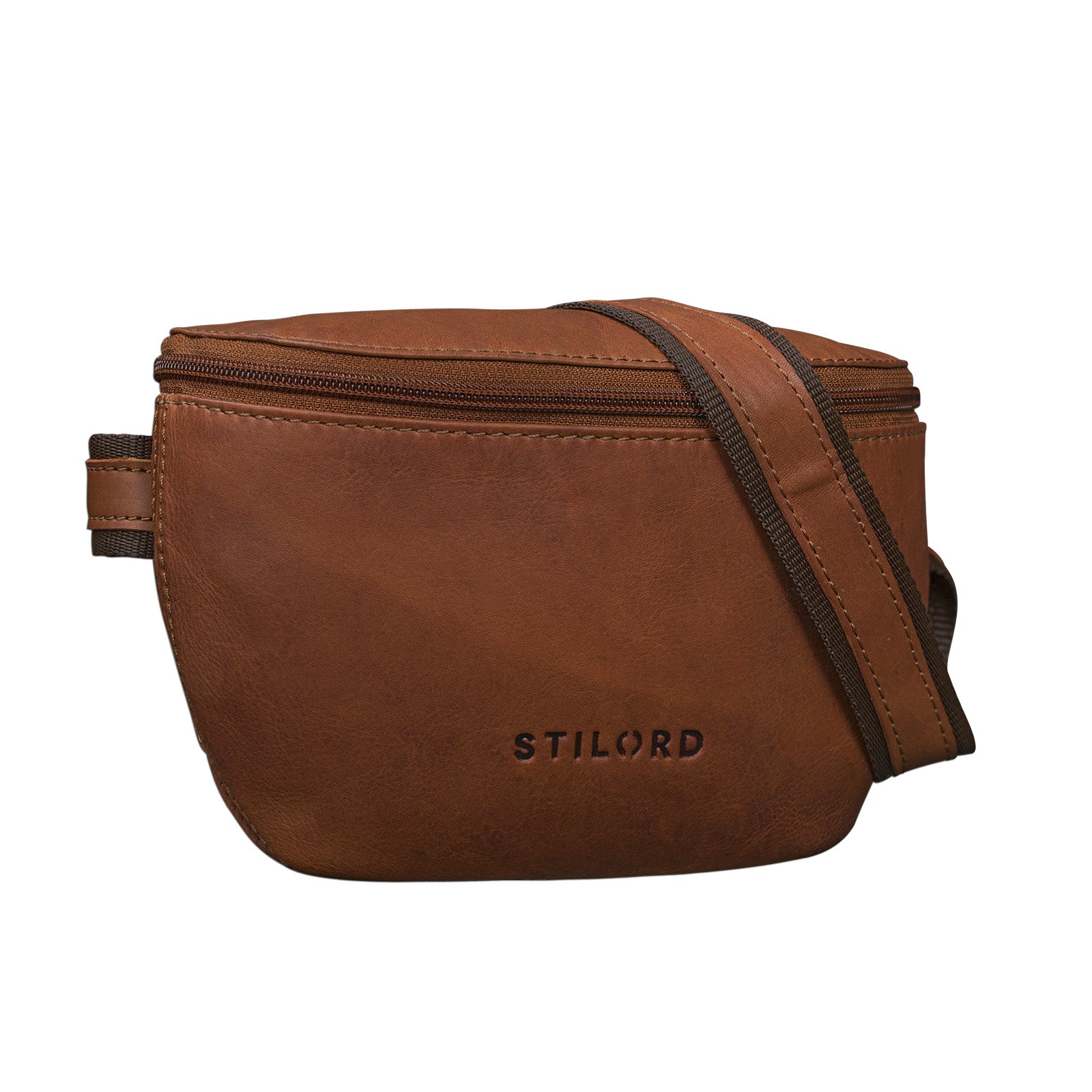 Bauchtasche Freizeit Leder braun