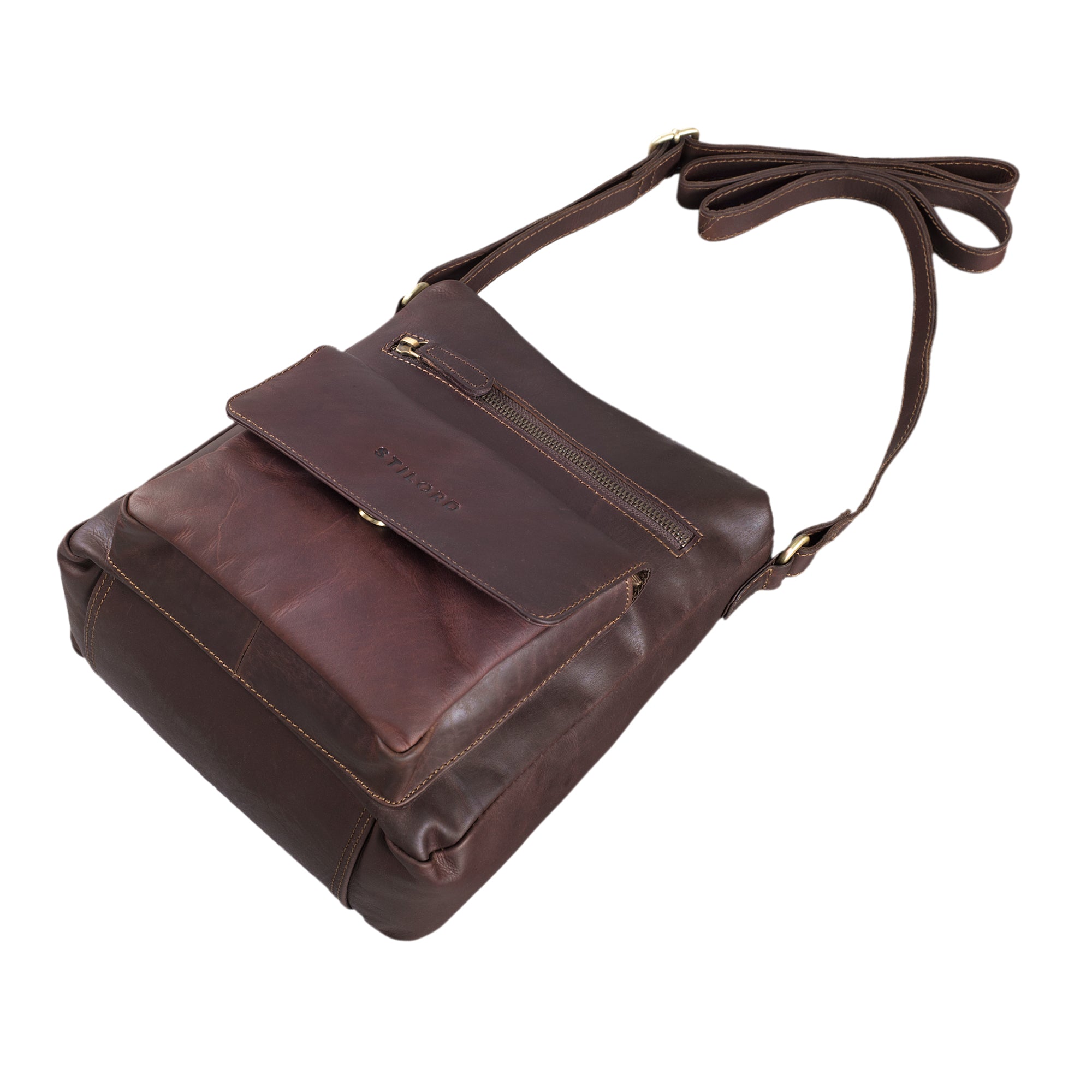 Abendtasche Echtleder Damen Leder dunkelbraun