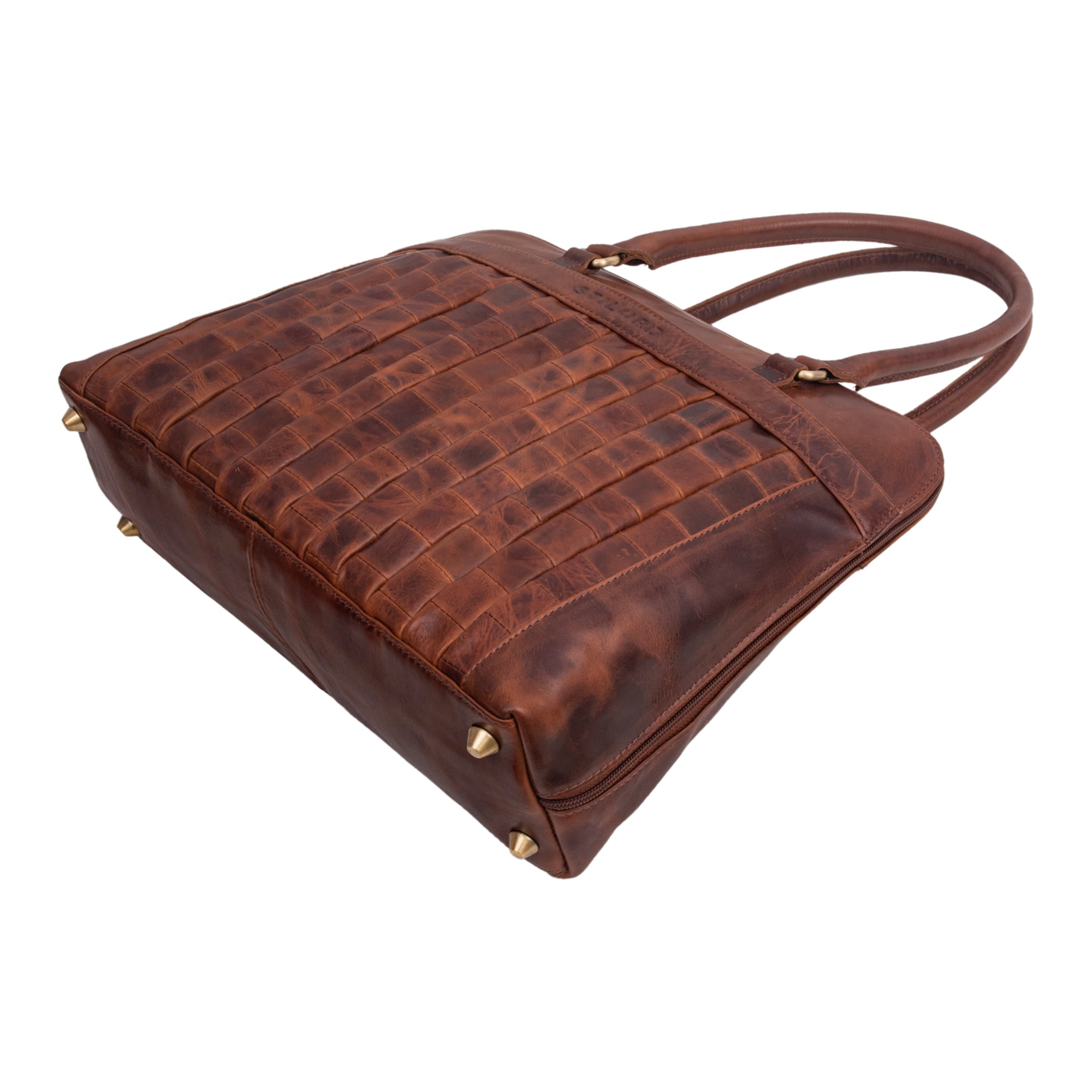 Braune Freizeit Schultasche Vintage Leder