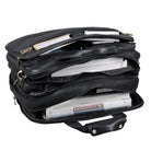 Lehrertasche zum Umhängen Leder schwarz